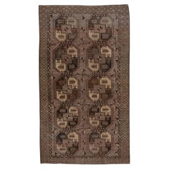 Tapis afghan Ersari marron ancien, tons bruns, surface sur toute la surface, tons dorés