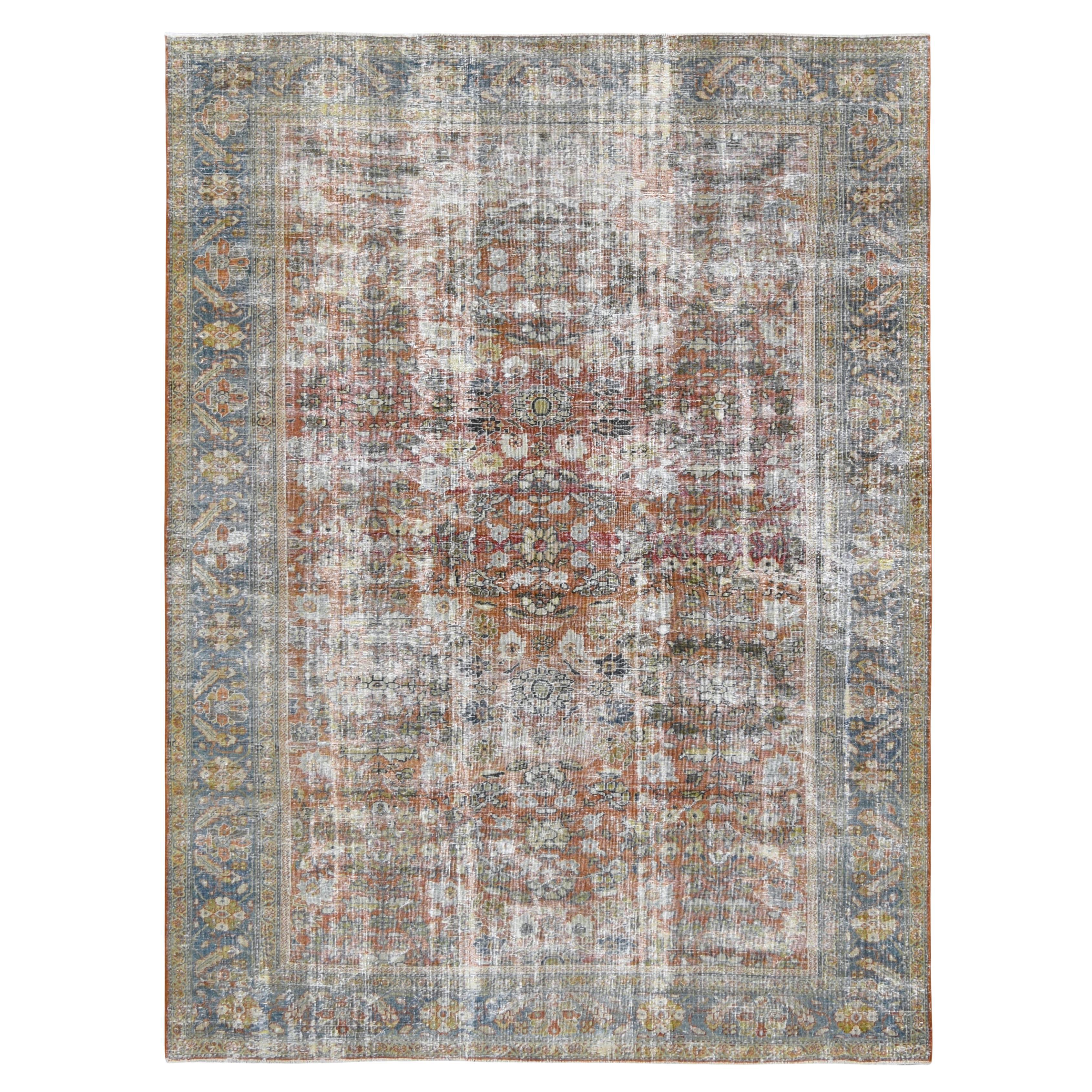 Tappeto Mahal in lana marrone e blu antico 8'8''x11'8''