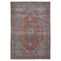 Antique Brown and Rust Heriz Wool Rug 8'x11'8''