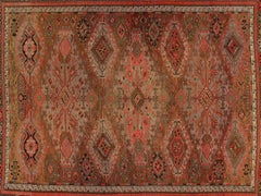 Antique Brown and Wool Caucasian Soumak Rug, 1930