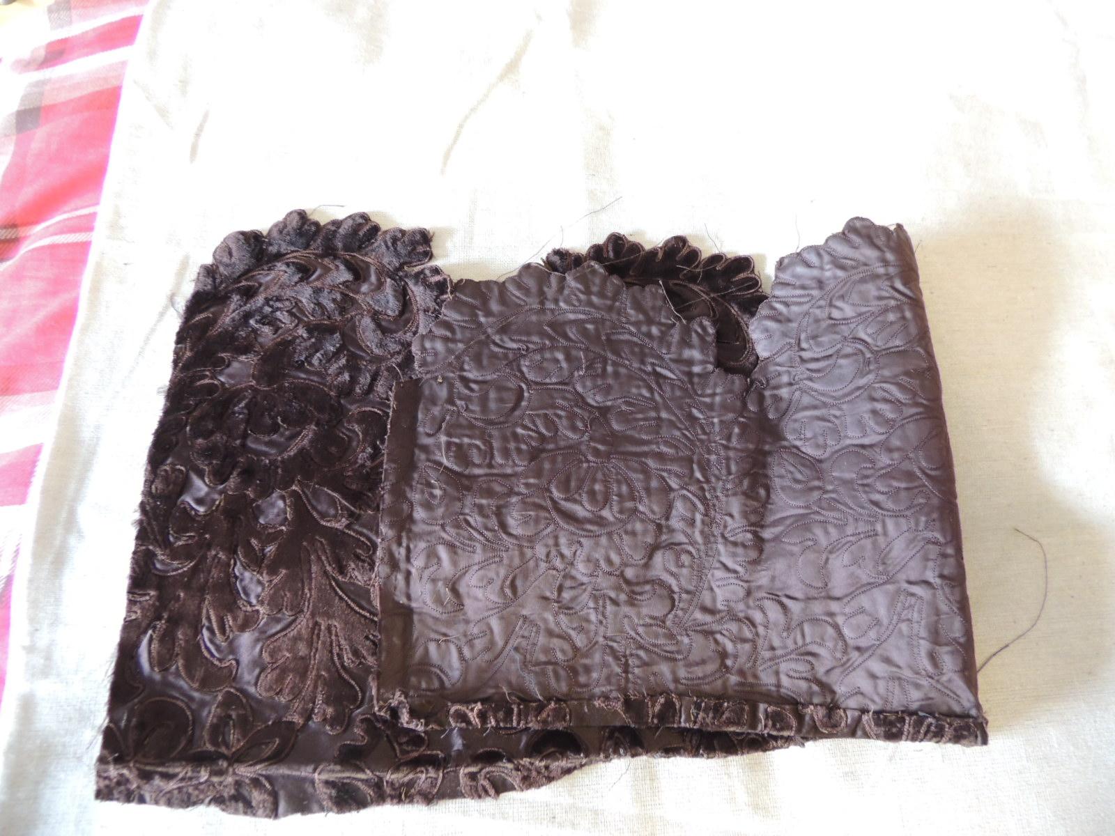 Antique Brown Applique Textile Fragment In Good Condition In Oakland Park, FL
