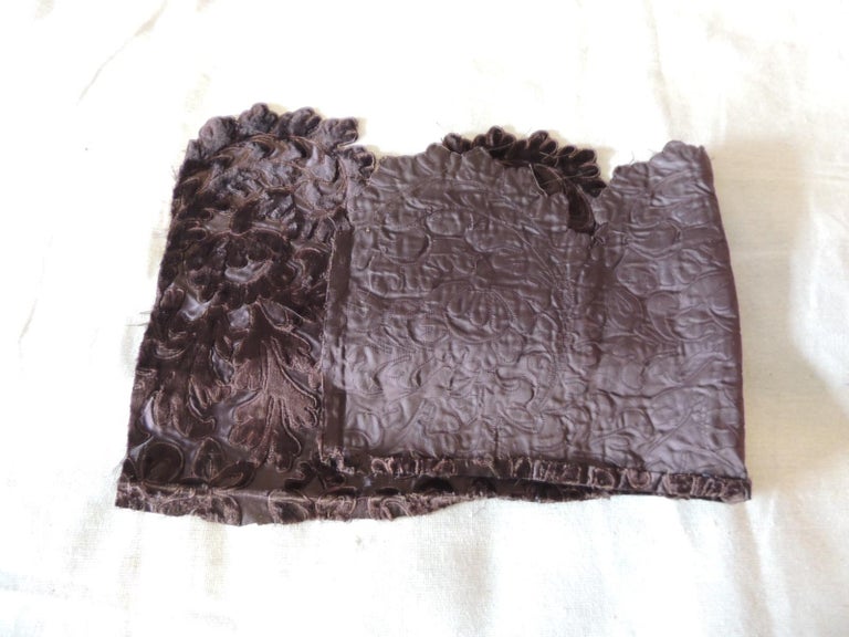 Mid-20th Century Antique Brown Applique Textile Fragment For Sale