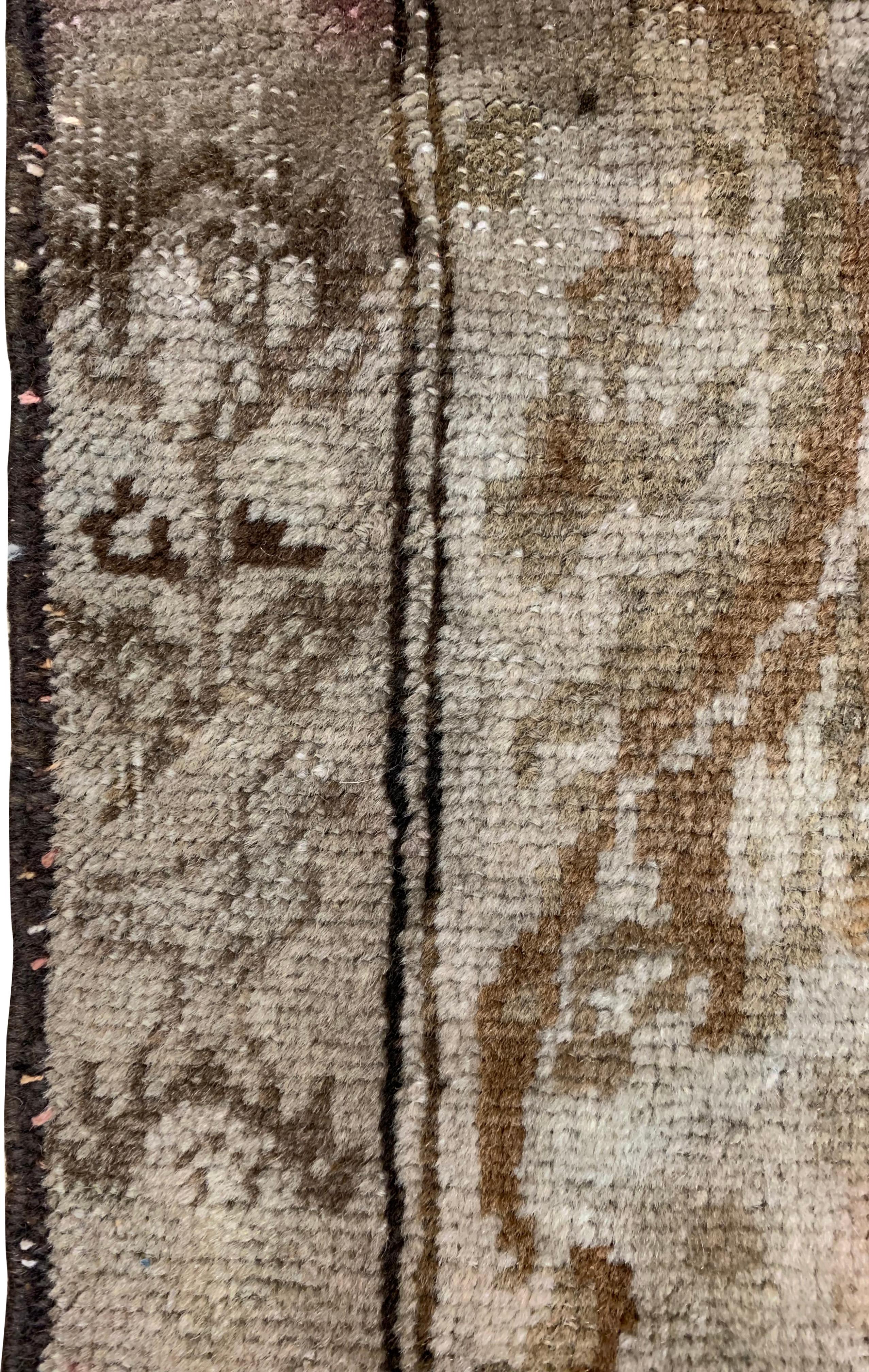 Runner Karabagh Antique Brown Caucasian 4'9 X 15'4 en vente 6