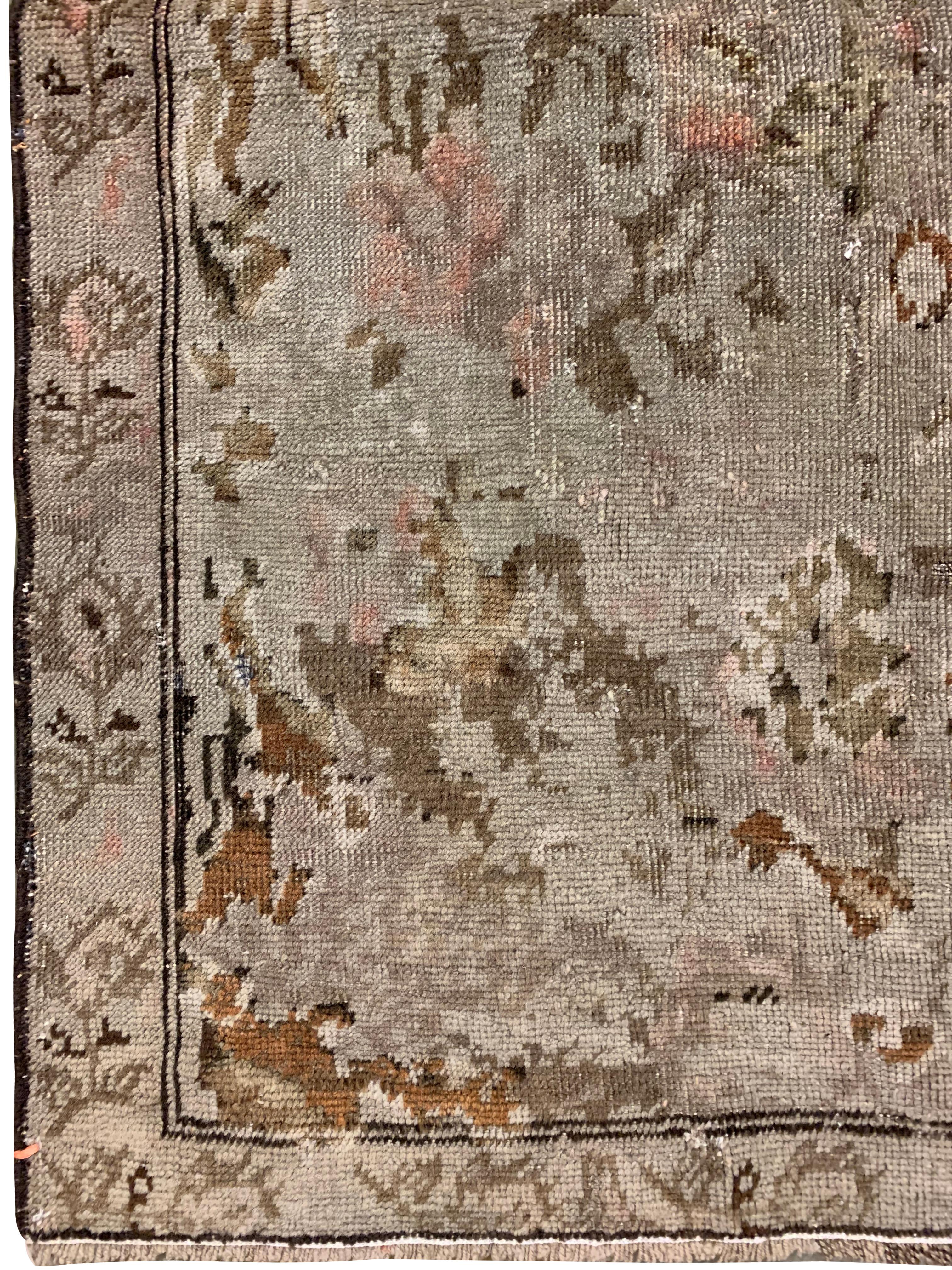 Runner Karabagh Antique Brown Caucasian 4'9 X 15'4 en vente 8