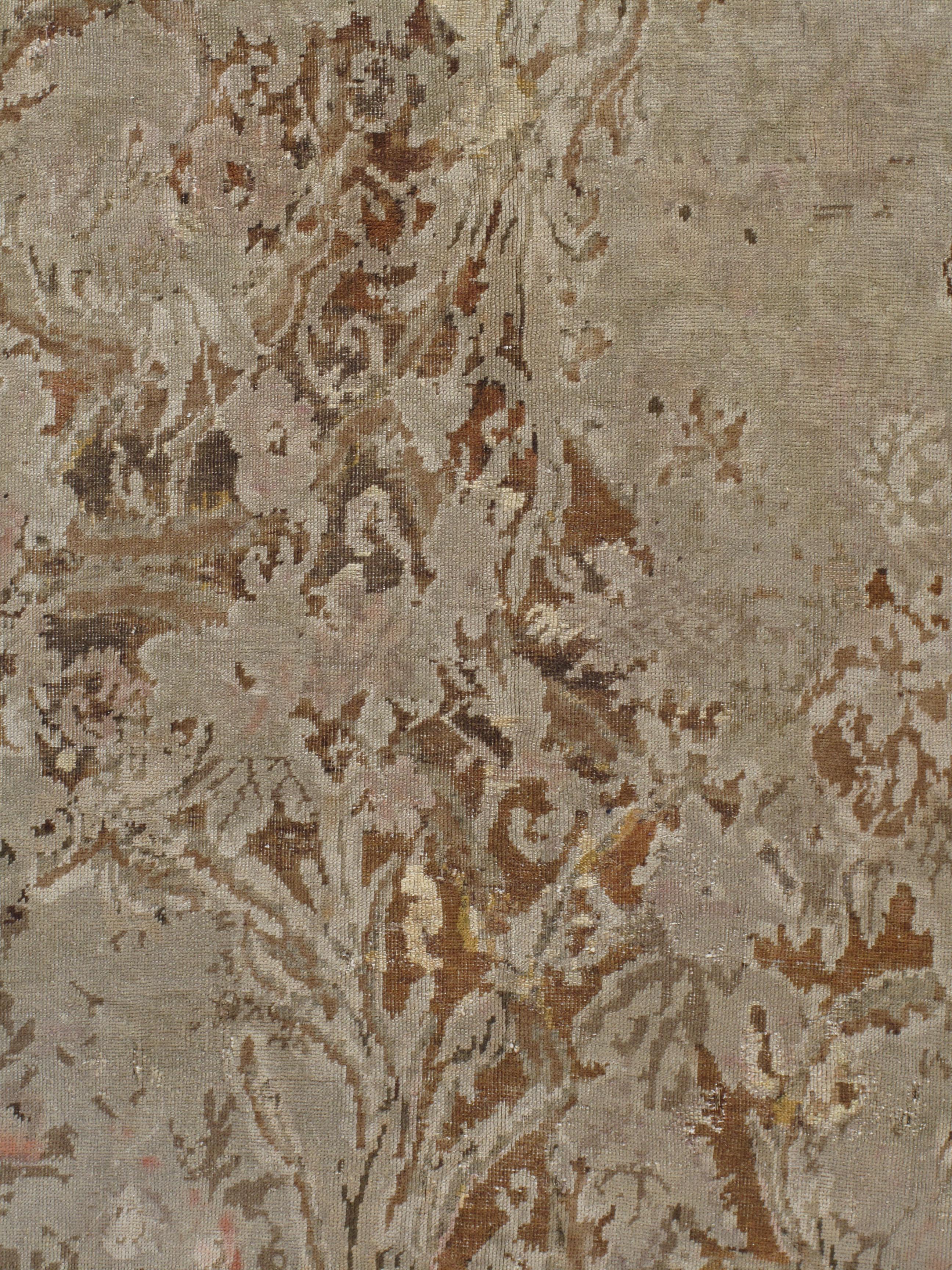 Tissé à la main Runner Karabagh Antique Brown Caucasian 4'9 X 15'4 en vente