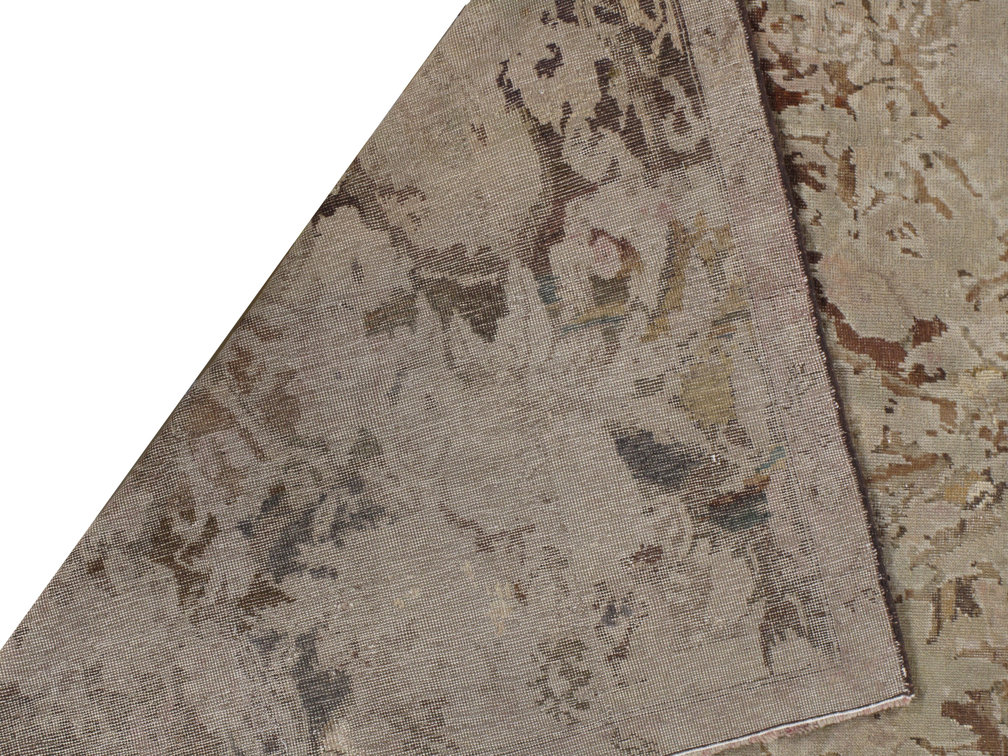 Laine Runner Karabagh Antique Brown Caucasian 4'9 X 15'4 en vente