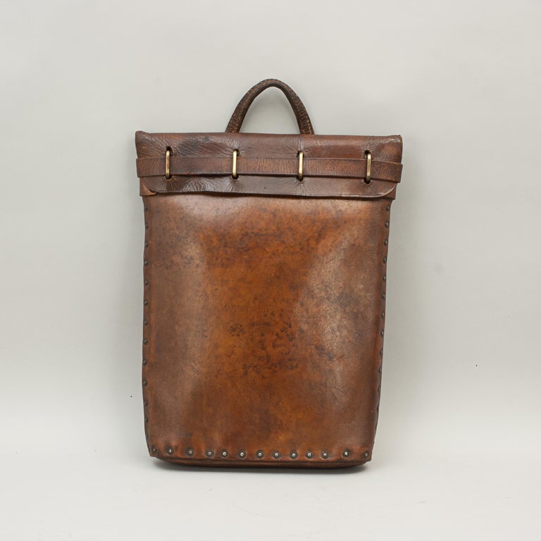 antique leather mail bag