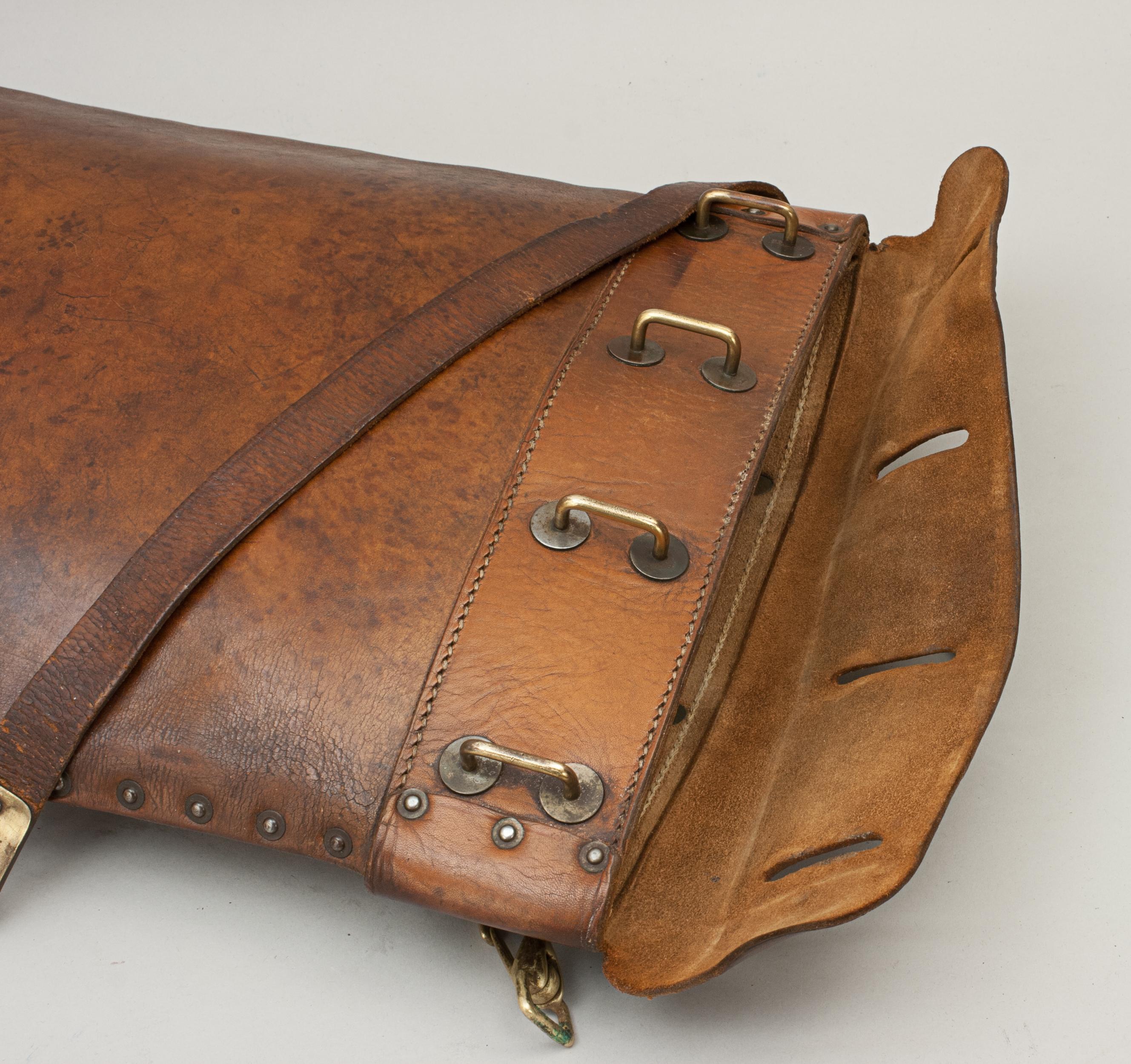 Early 20th Century Antique Brown Leather Briefcase or Mail Bag