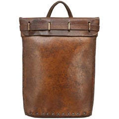 Vintage Leather Bank / Money Bag at 1stDibs