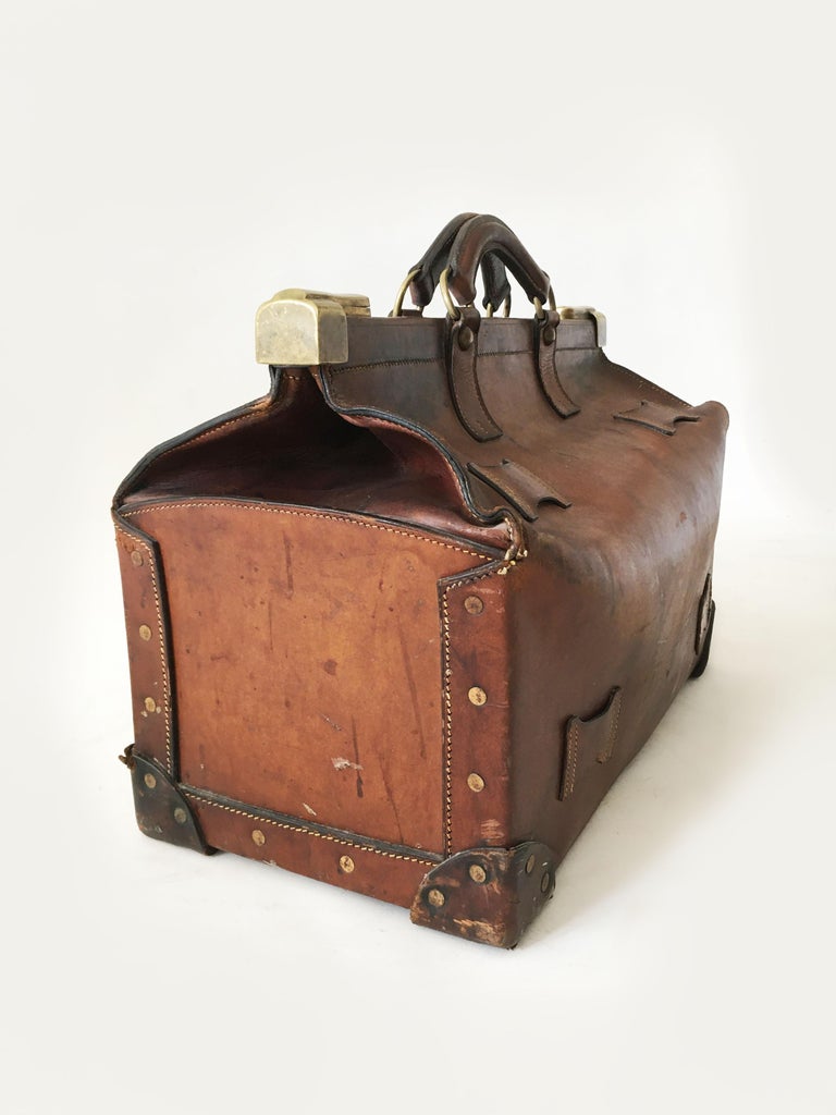 Genuine Leather Doctors Briefcase Gladstone Bag