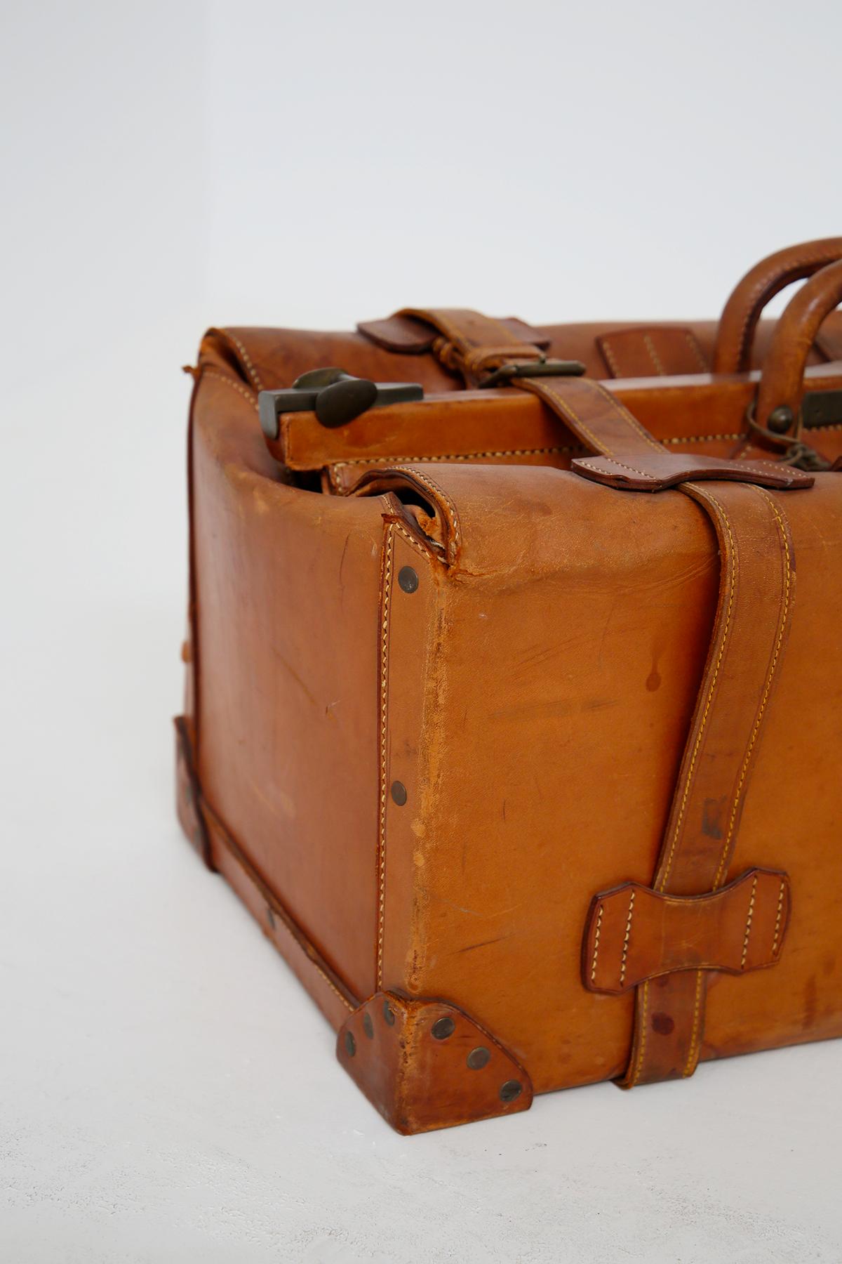 Sac italien vintage en cuir marron « Gladstone Doctors » pour médecins Bon état - En vente à Milano, IT