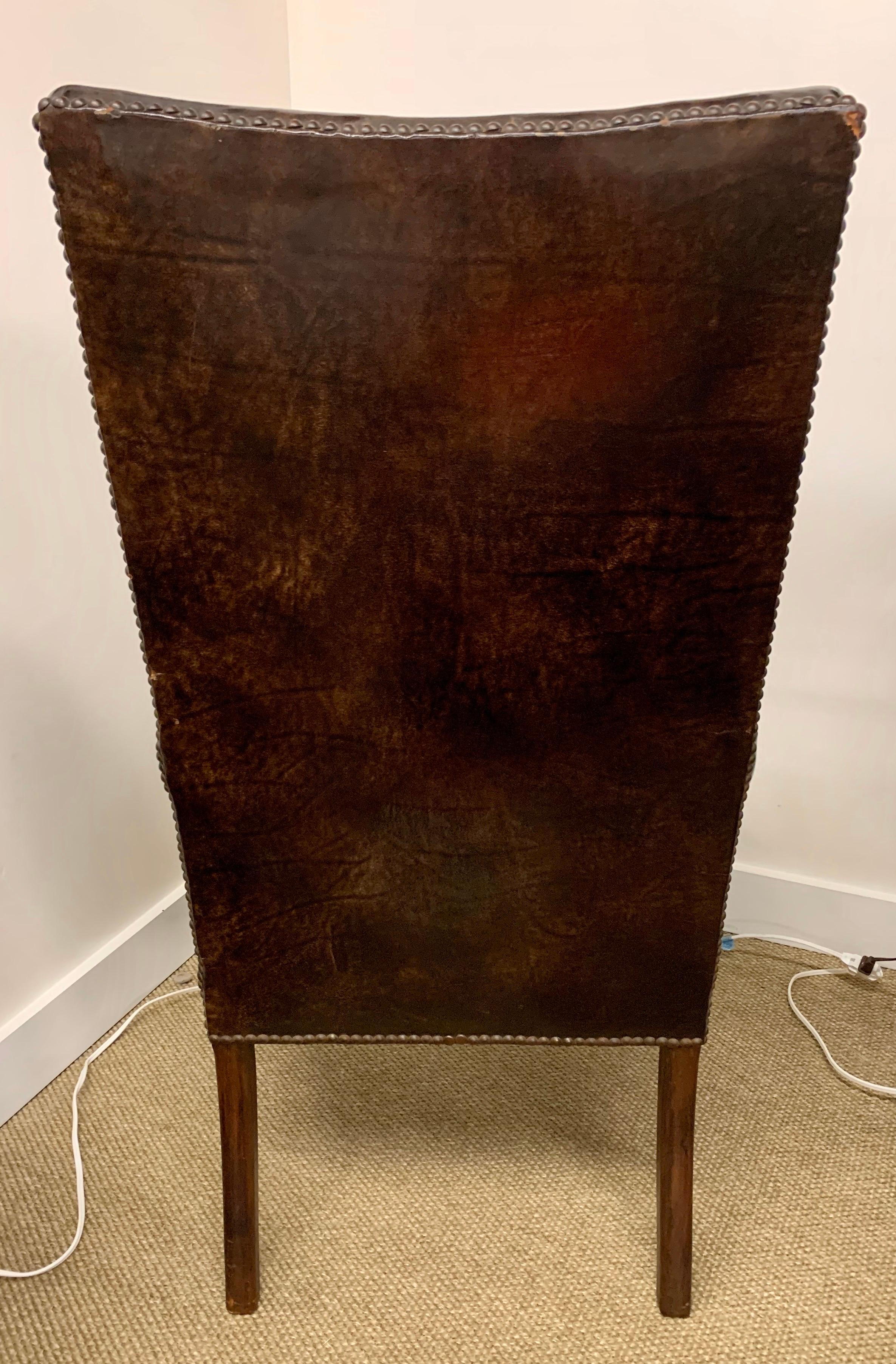 high back leather reading chair