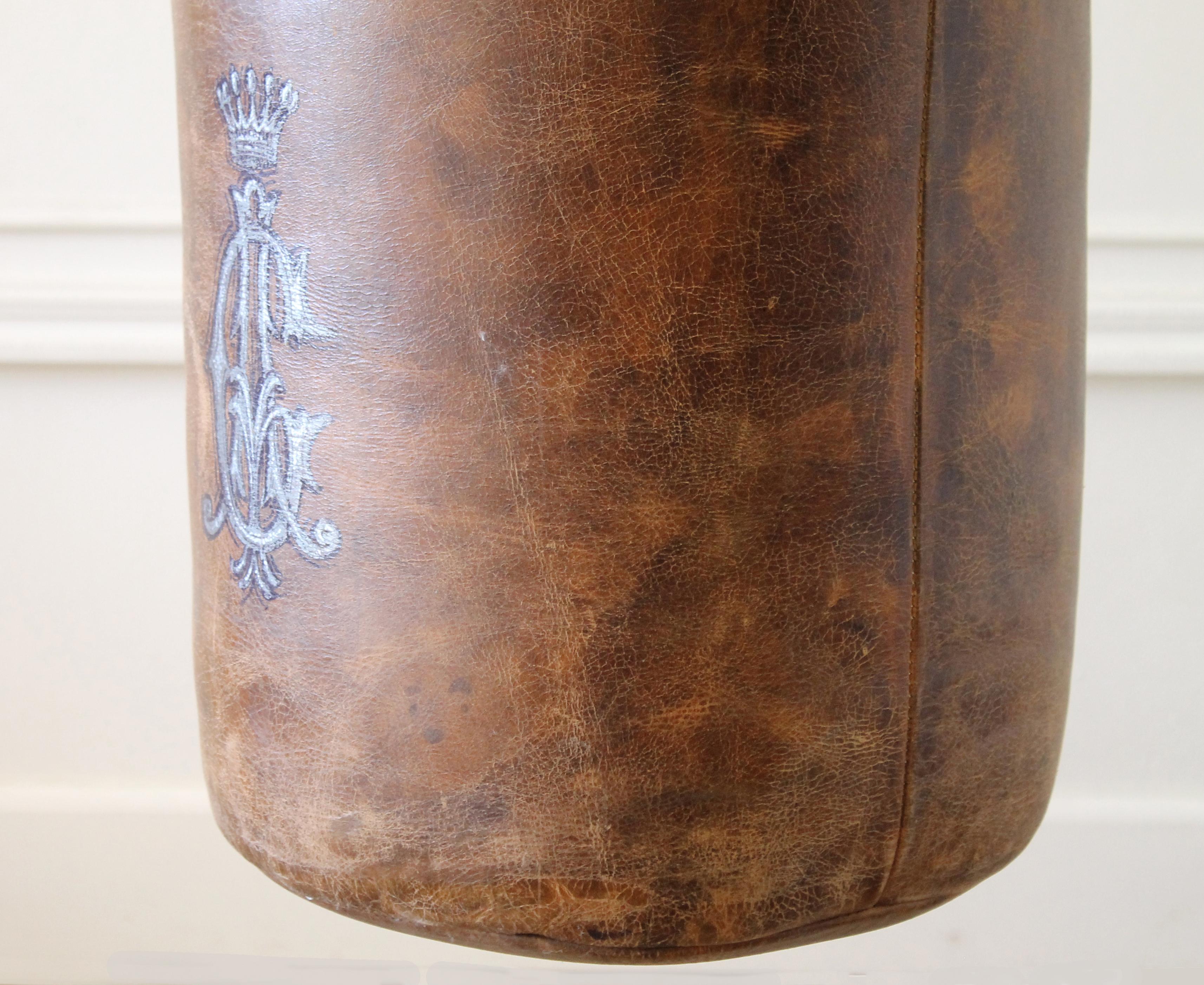 Antique Brown Leather Punching Bag, Ireland 5
