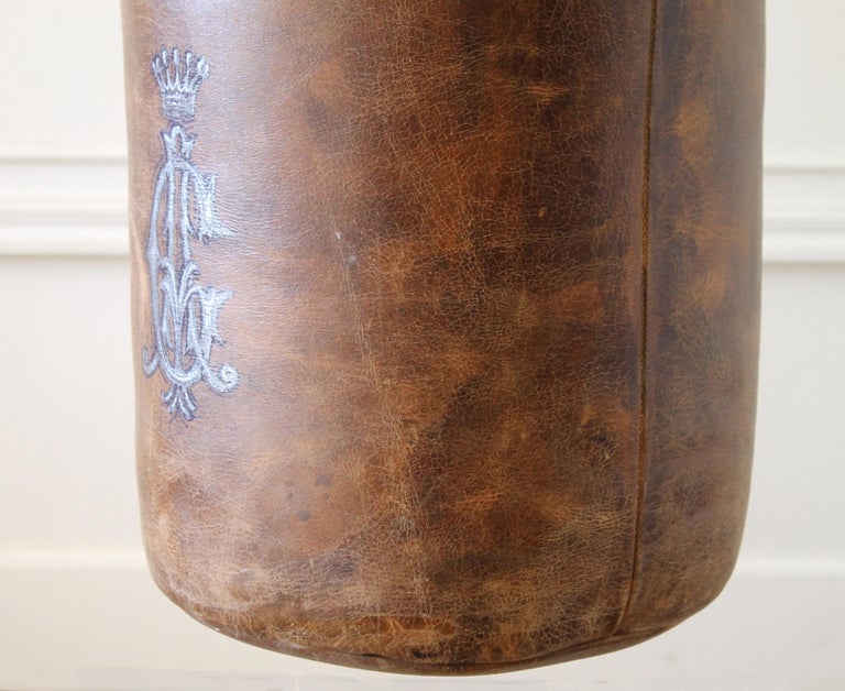 Antique Brown Leather Punching Bag, Ireland at 1stDibs