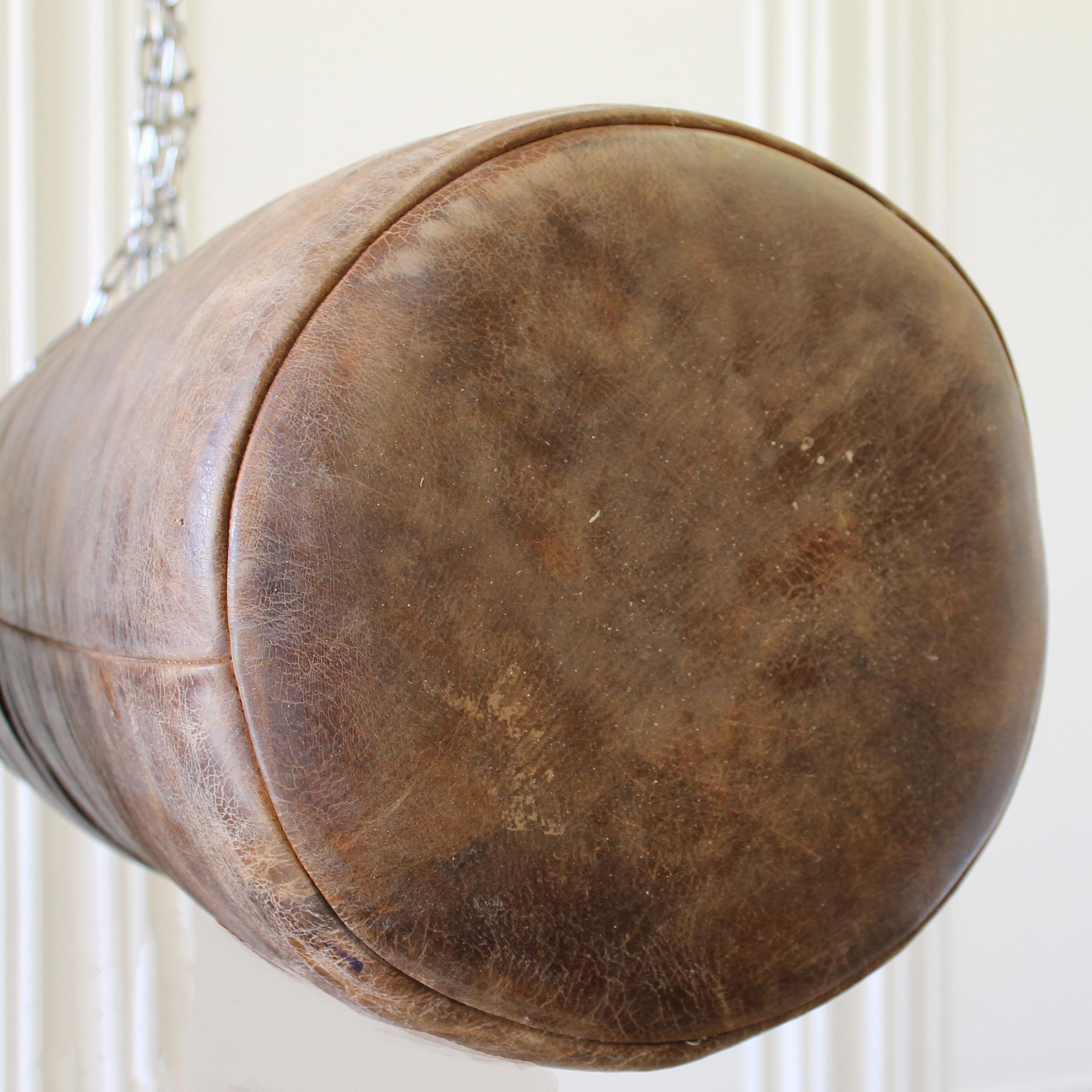 Antique Brown Leather Punching Bag, Ireland 7