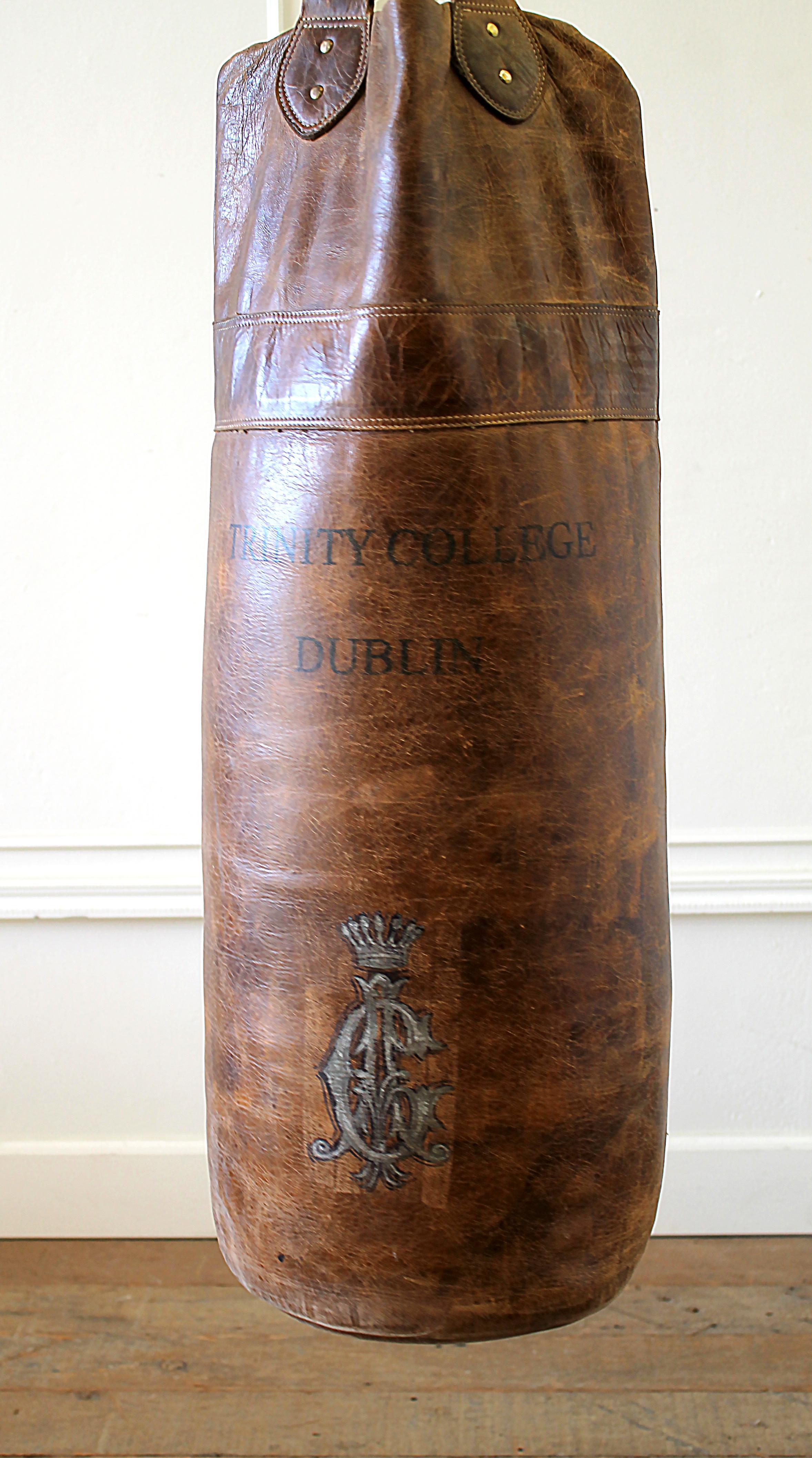 vintage leather punching bag