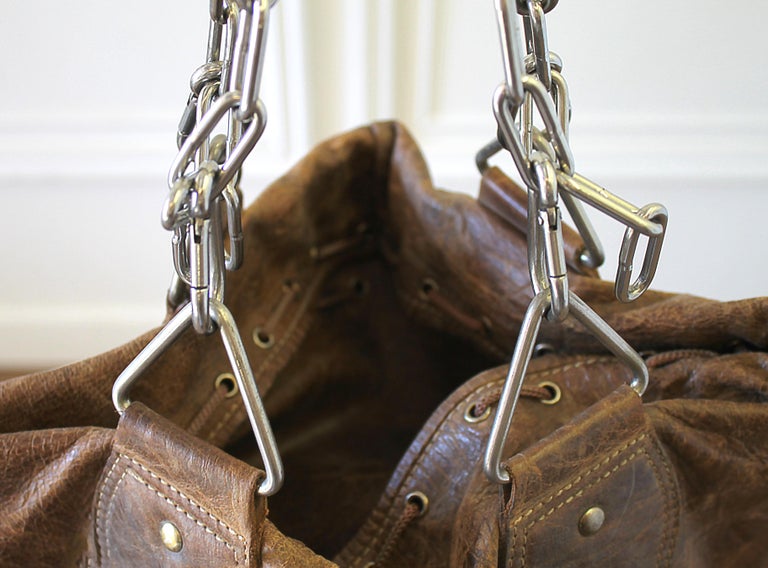 Antique Brown Leather Punching Bag, Ireland at 1stDibs