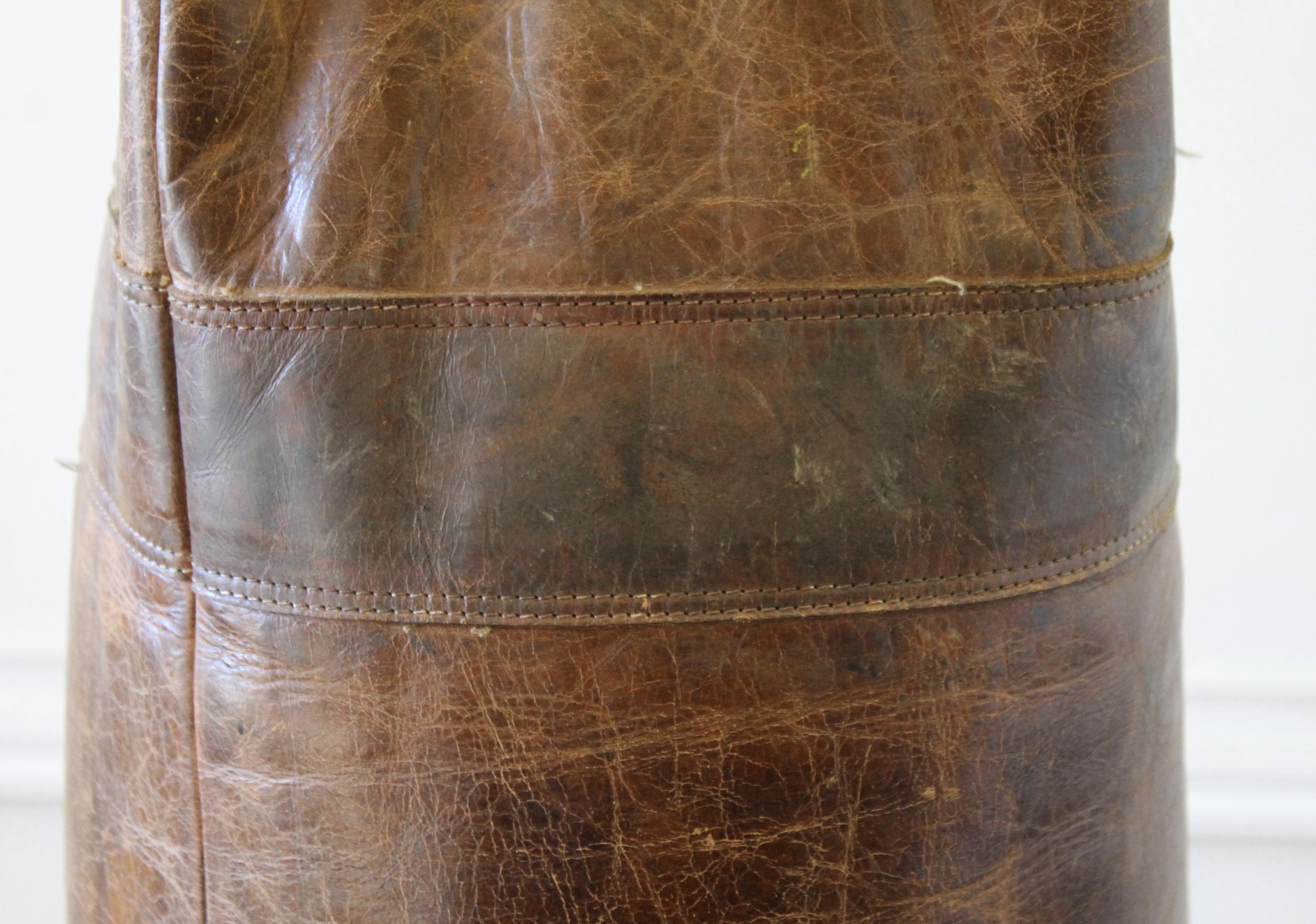 Late 20th Century Antique Brown Leather Punching Bag, Ireland