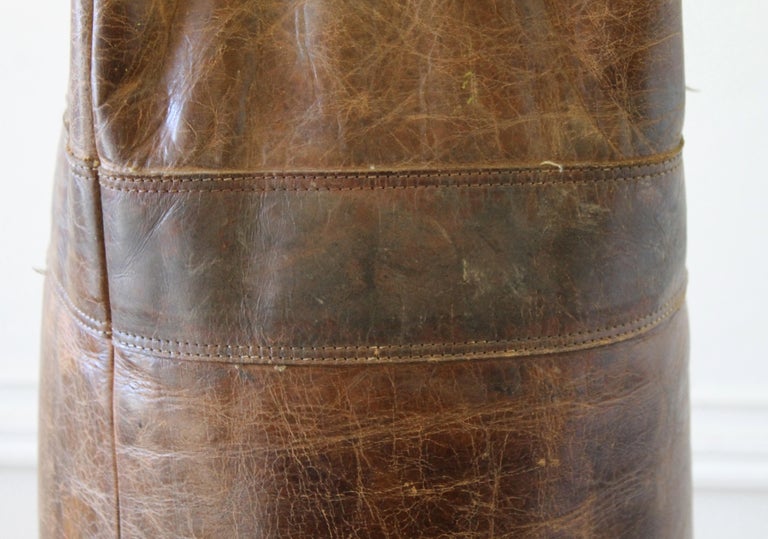Antique Brown Leather Punching Bag, Ireland at 1stDibs