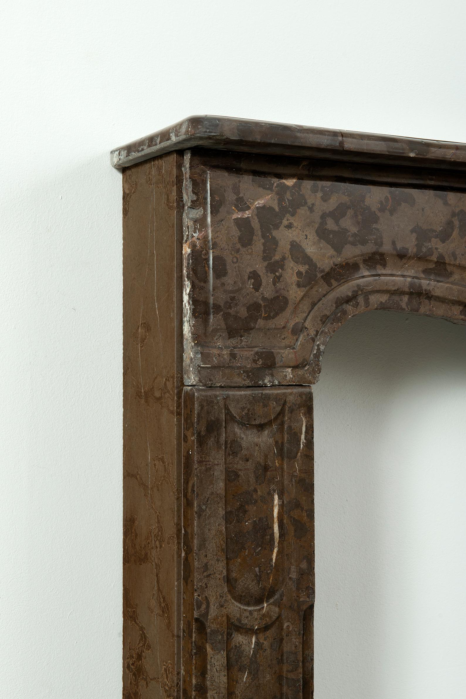 Antique Brown Marble Fireplace For Sale 12