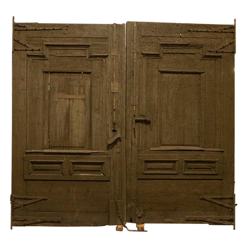 Antique Brown Painted Gate Doors, Grand Scale