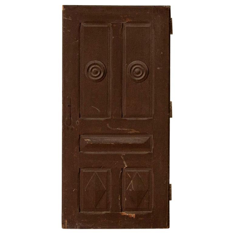 Antique Brown Painted Vintage Door, Great to Use as Sliding Interior Doo