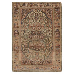 Antik Braun Persisch Malayer Bereich Teppich 4'6 x 6'5