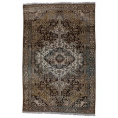 Tapis persan Malayer de couleur Brown antique