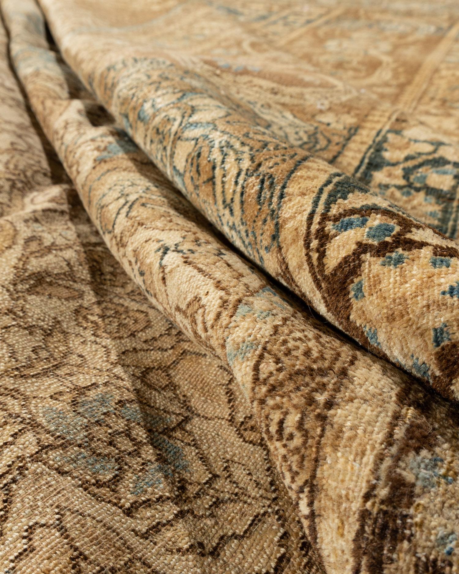 Antique Brown Persian Oversized Distressed Fine Isfahan Rug 11'7 x 19'5 For Sale 4