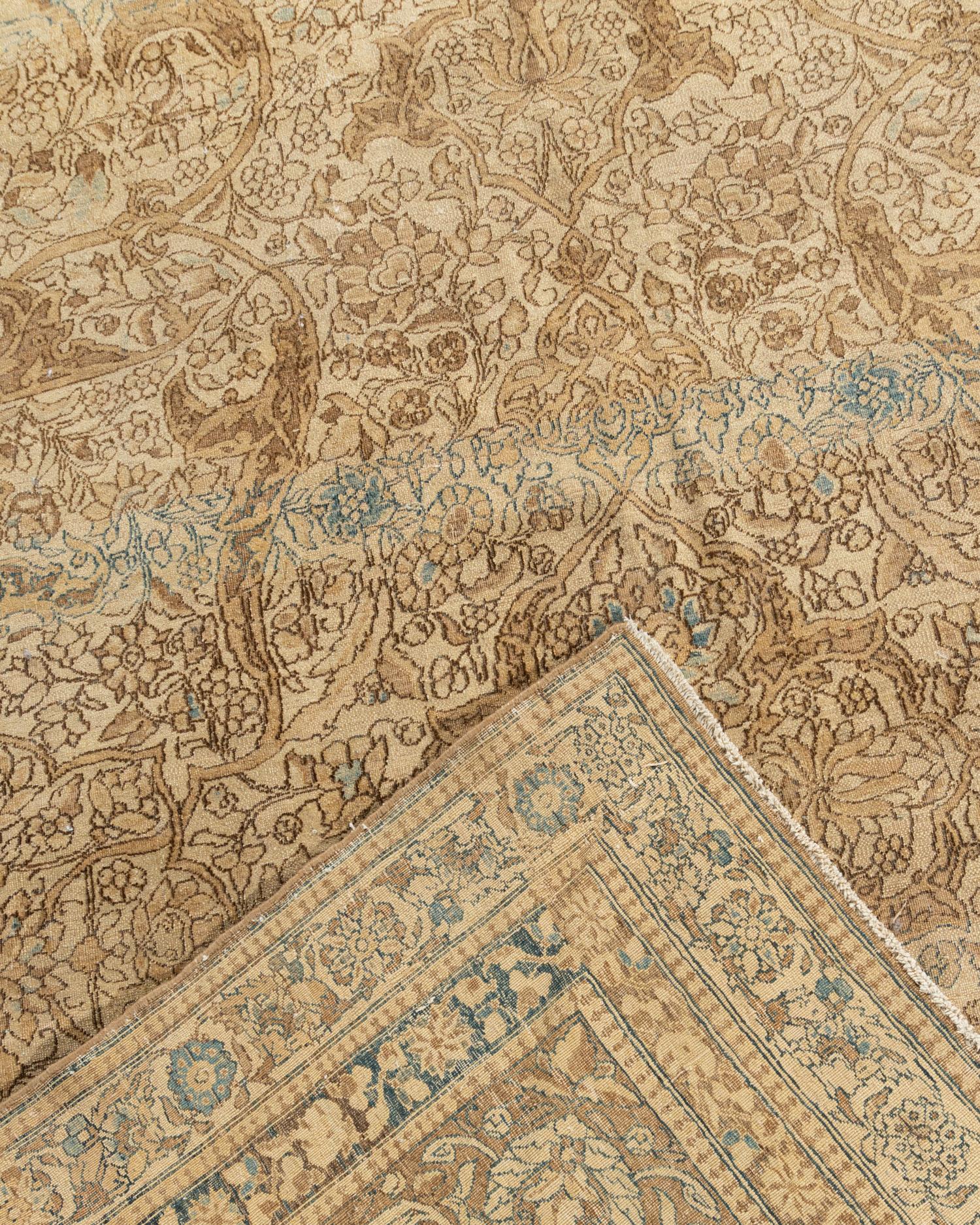 Antique Brown Persian Oversized Distressed Fine Isfahan Rug 11'7 x 19'5 For Sale 6