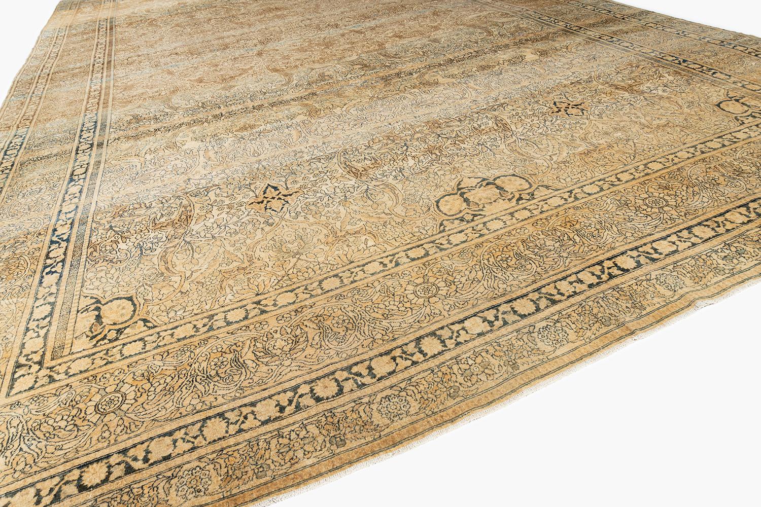 Antique Brown Persian Oversized Distressed Fine Isfahan Rug 11'7 x 19'5 For Sale 9