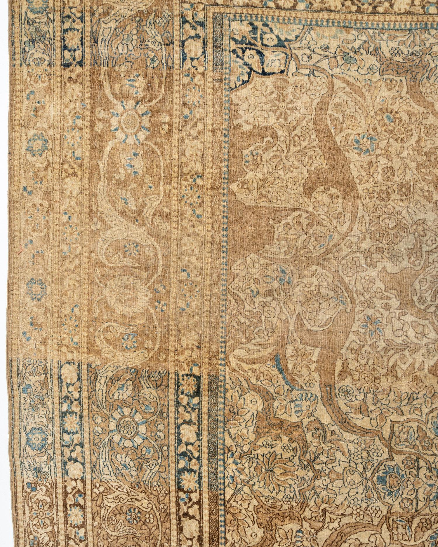 Antique Brown Persian Oversized Distressed Fine Isfahan Rug 11'7 x 19'5 In Distressed Condition For Sale In New York, NY