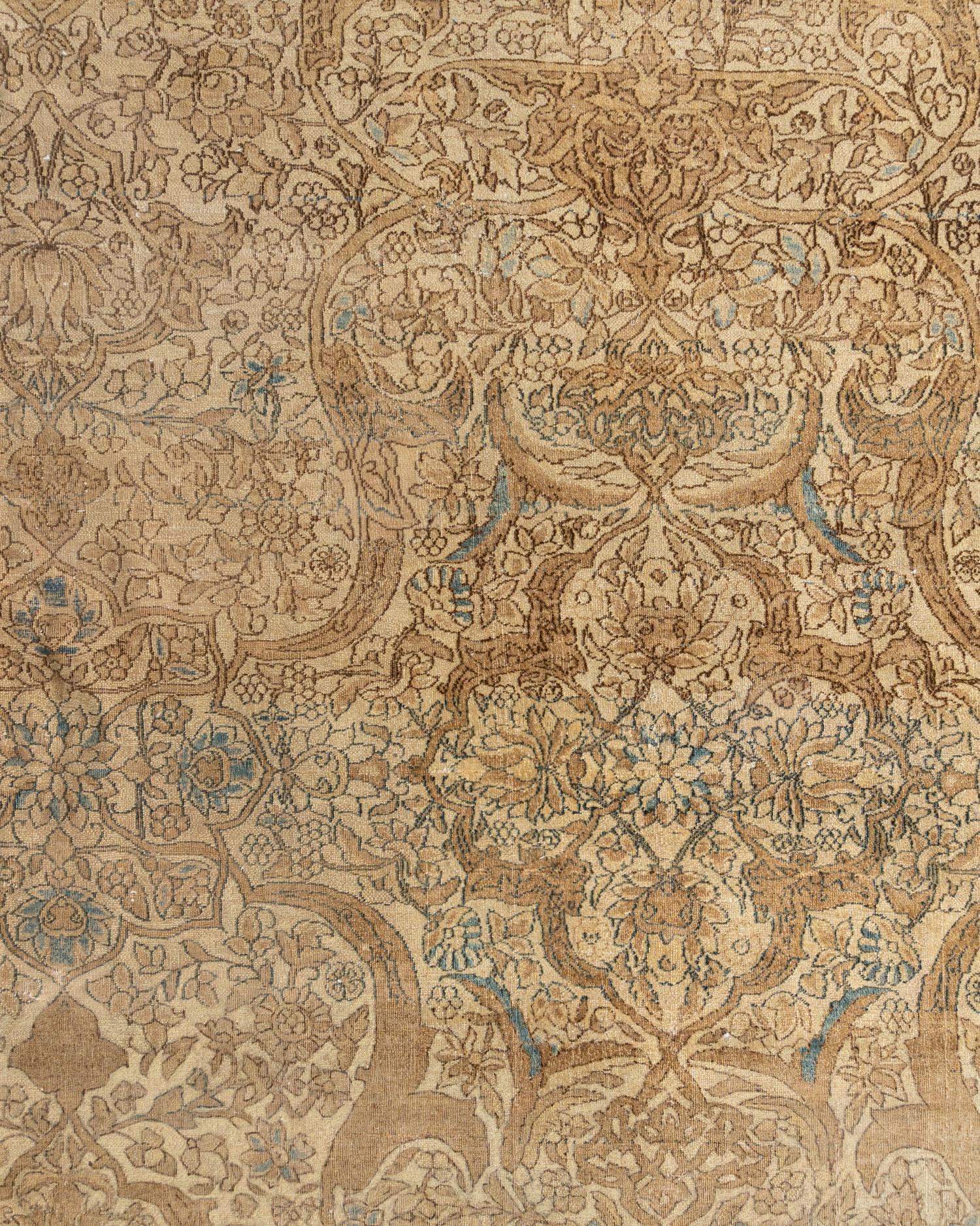 19th Century Antique Brown Persian Oversized Distressed Fine Isfahan Rug 11'7 x 19'5 For Sale