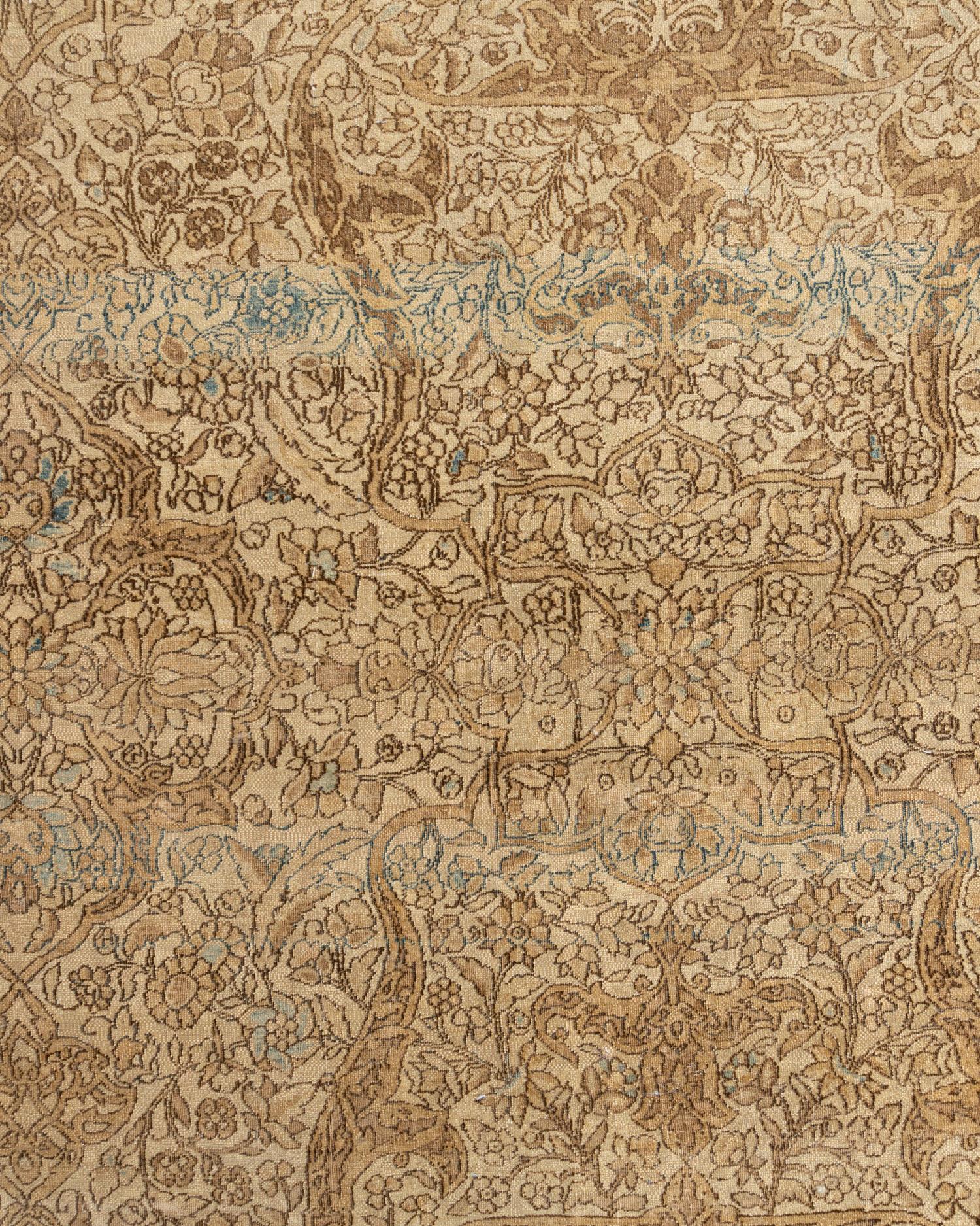 Wool Antique Brown Persian Oversized Distressed Fine Isfahan Rug 11'7 x 19'5 For Sale