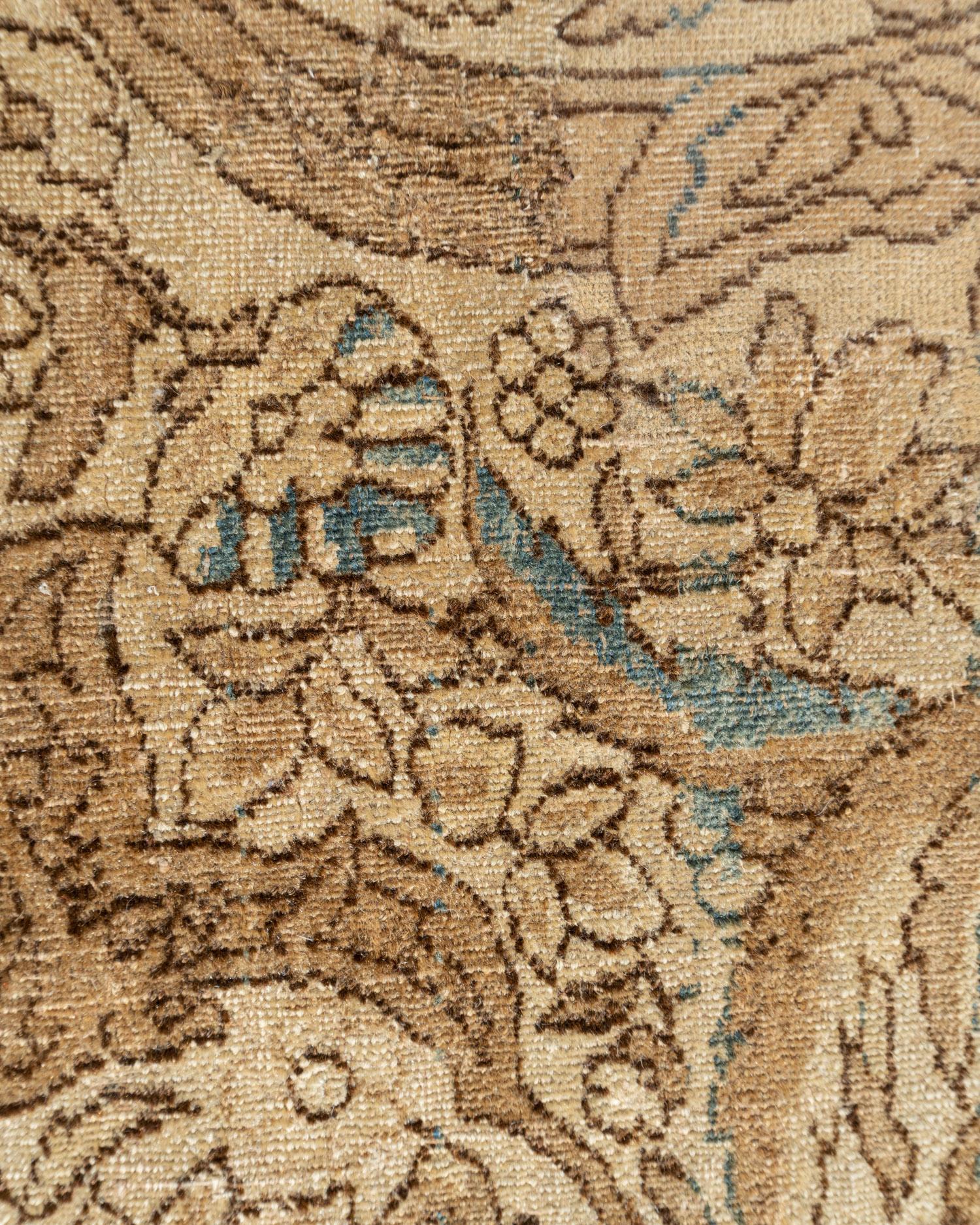 Antique Brown Persian Oversized Distressed Fine Isfahan Rug 11'7 x 19'5 For Sale 2
