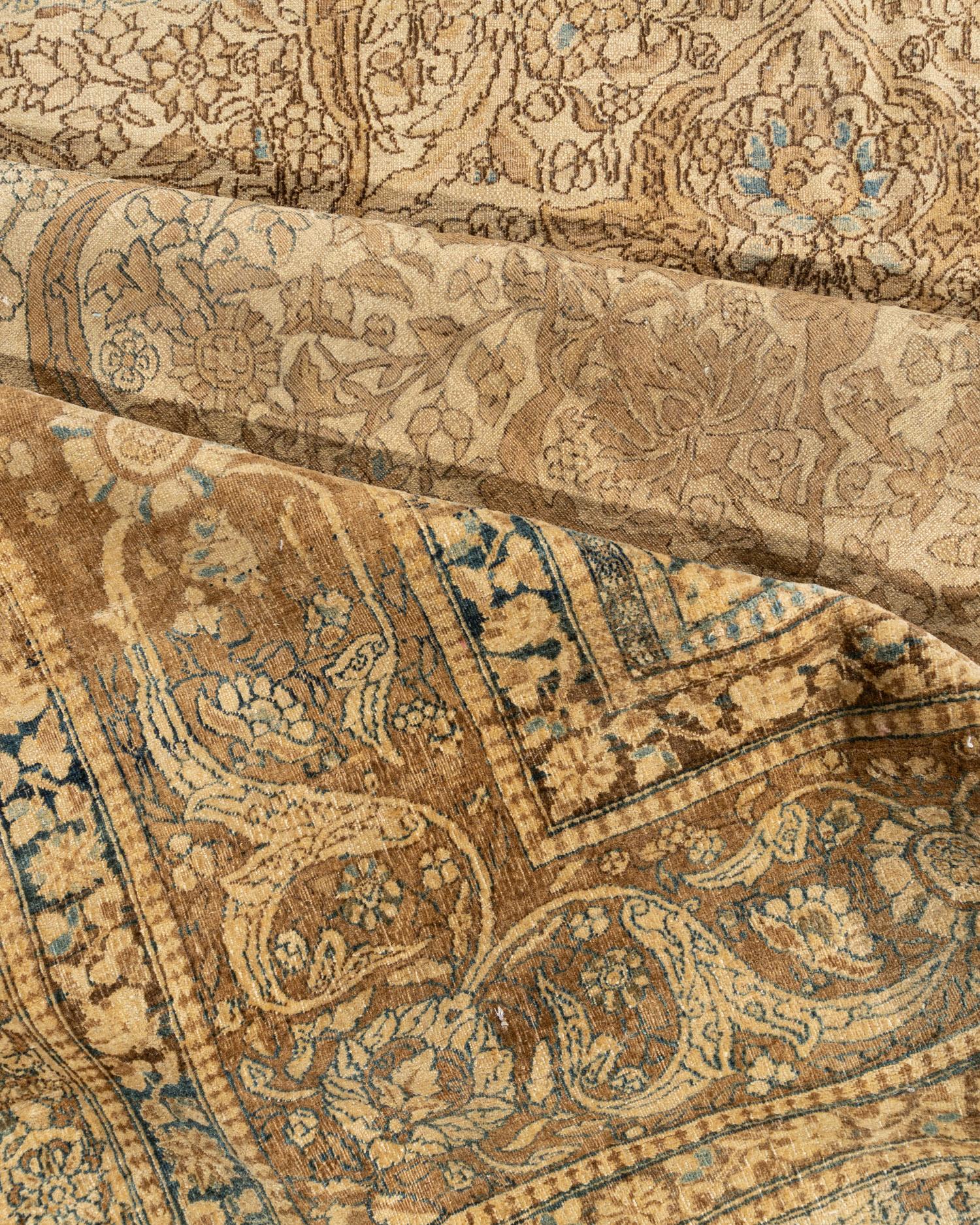 Antique Brown Persian Oversized Distressed Fine Isfahan Rug 11'7 x 19'5 For Sale 3