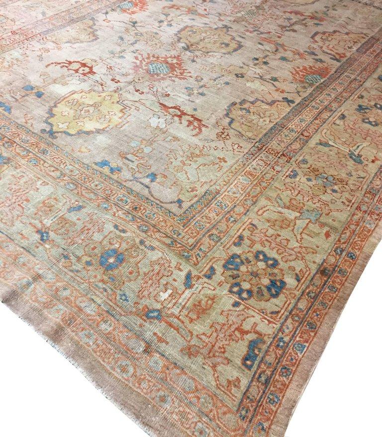 Antiker brauner persischer Ziegler Teppich 8'x11'8 (Handgewebt) im Angebot
