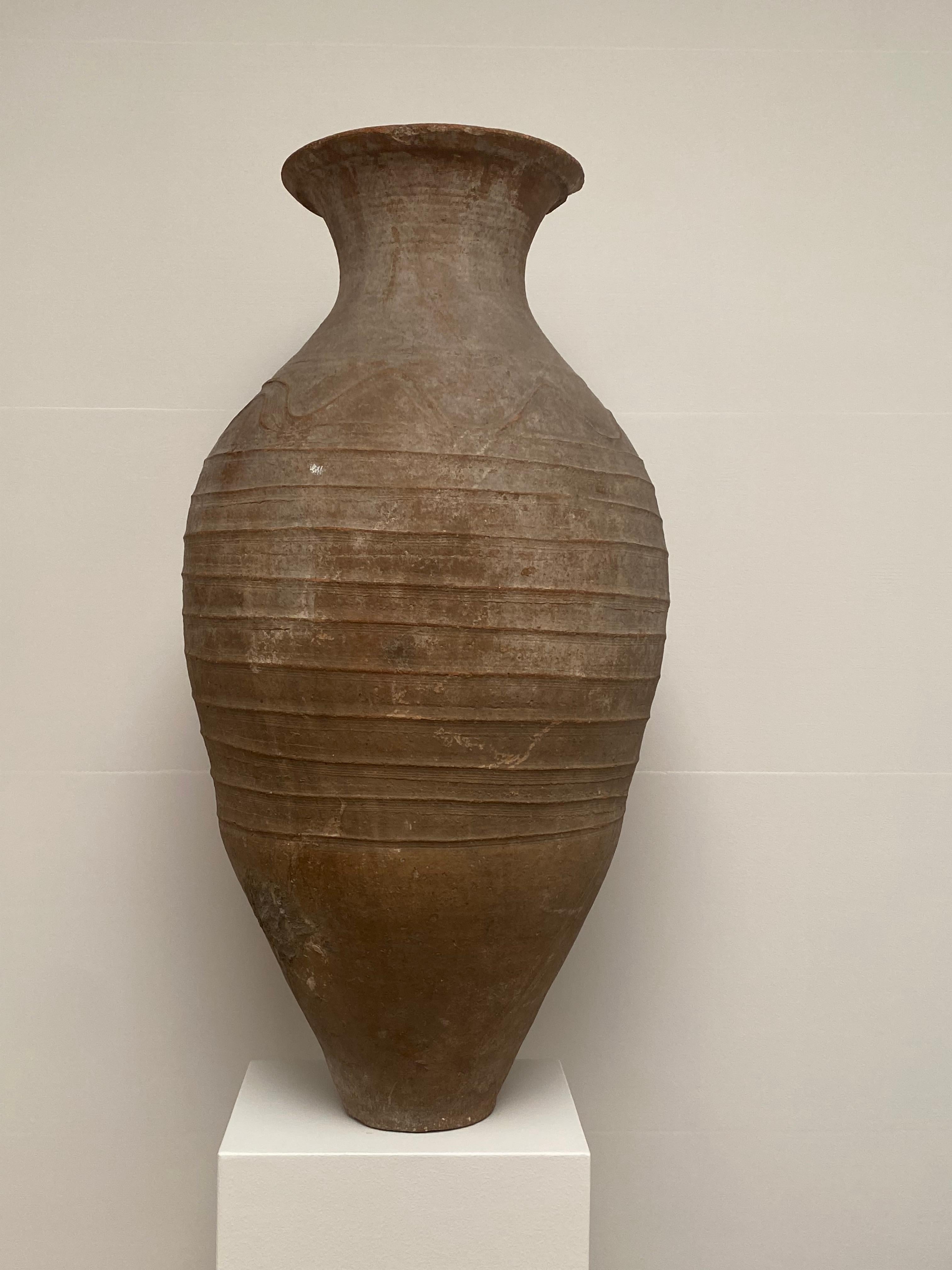 brown terracotta vase