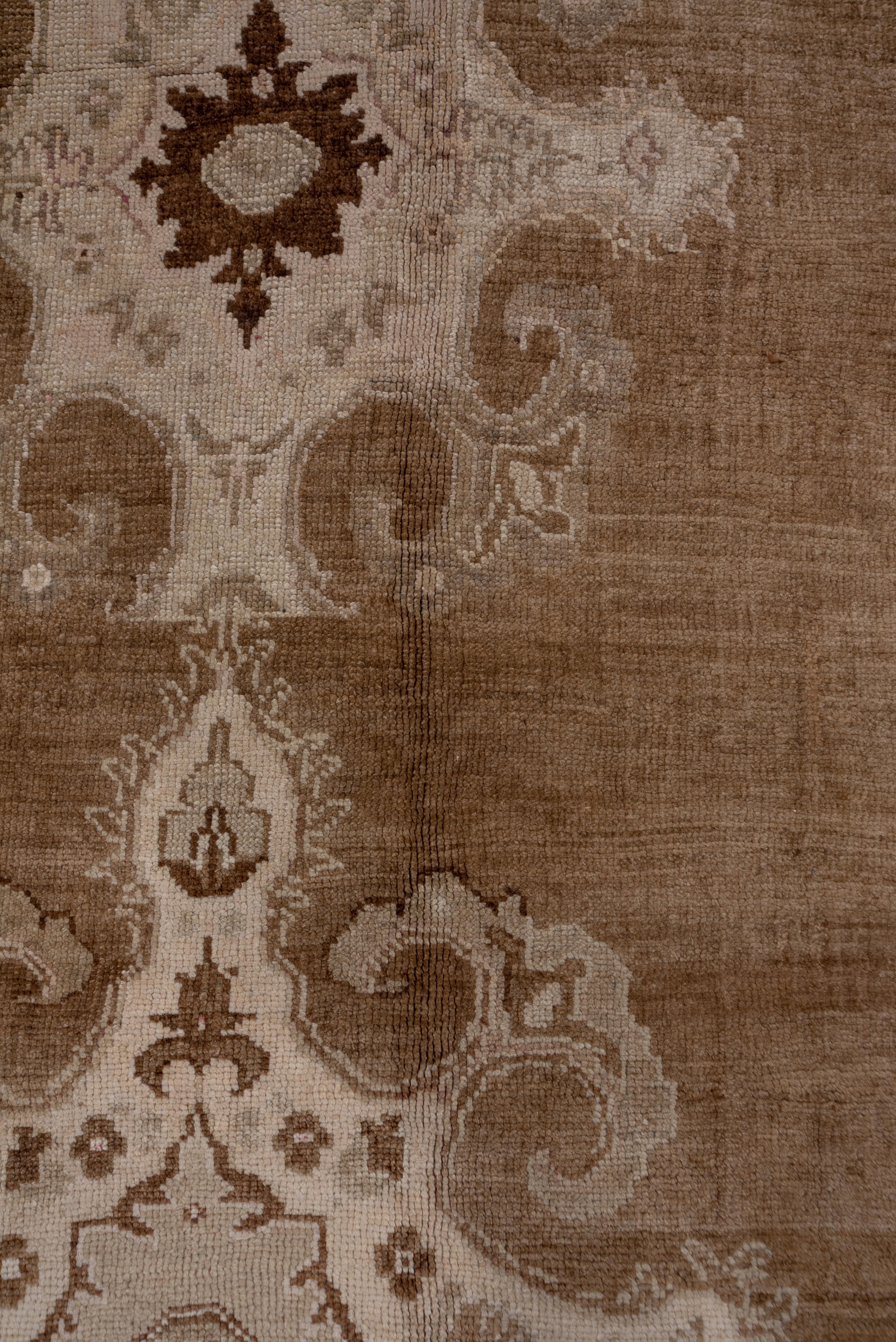 Antique Brown Turkish Oushak Rug, Brown & Neutral Palette In Good Condition In New York, NY