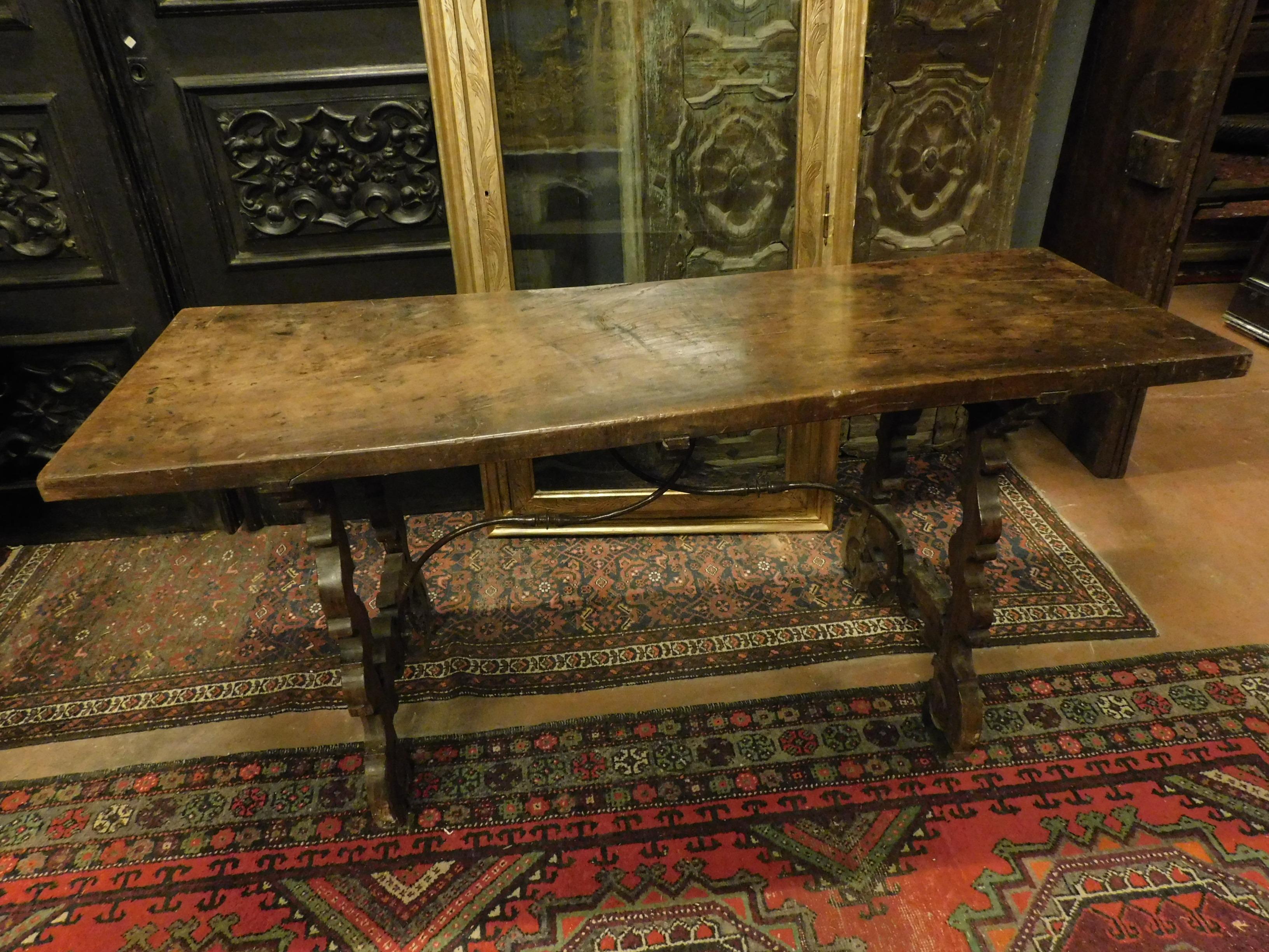 Antique Brown Walnut Table 