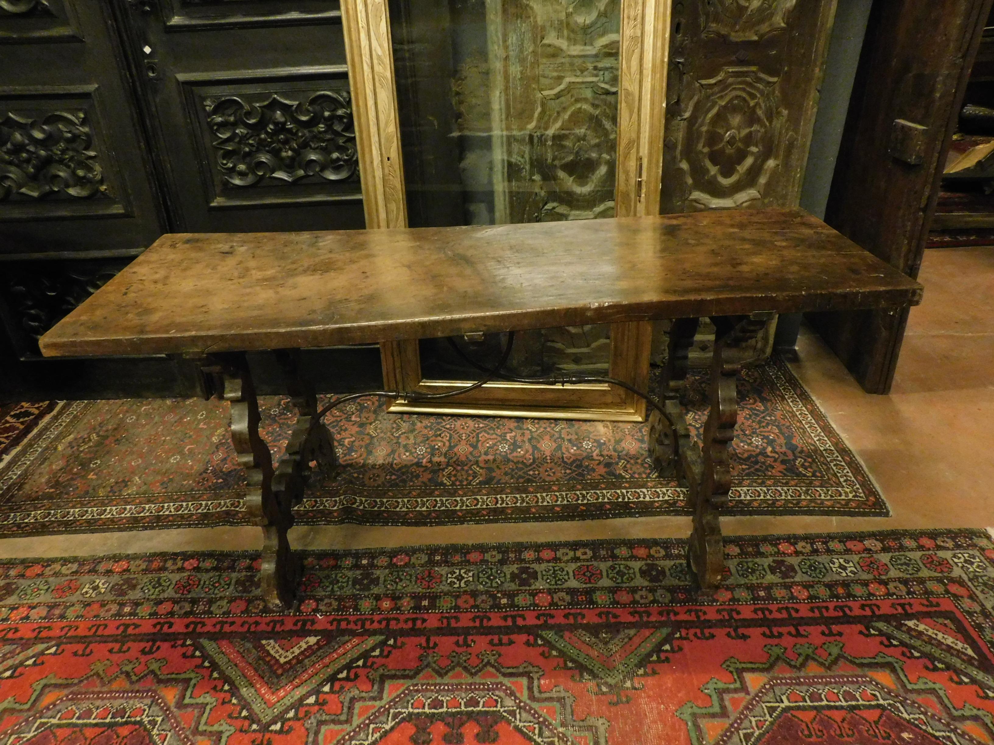 18th Century Antique Brown Walnut Table 