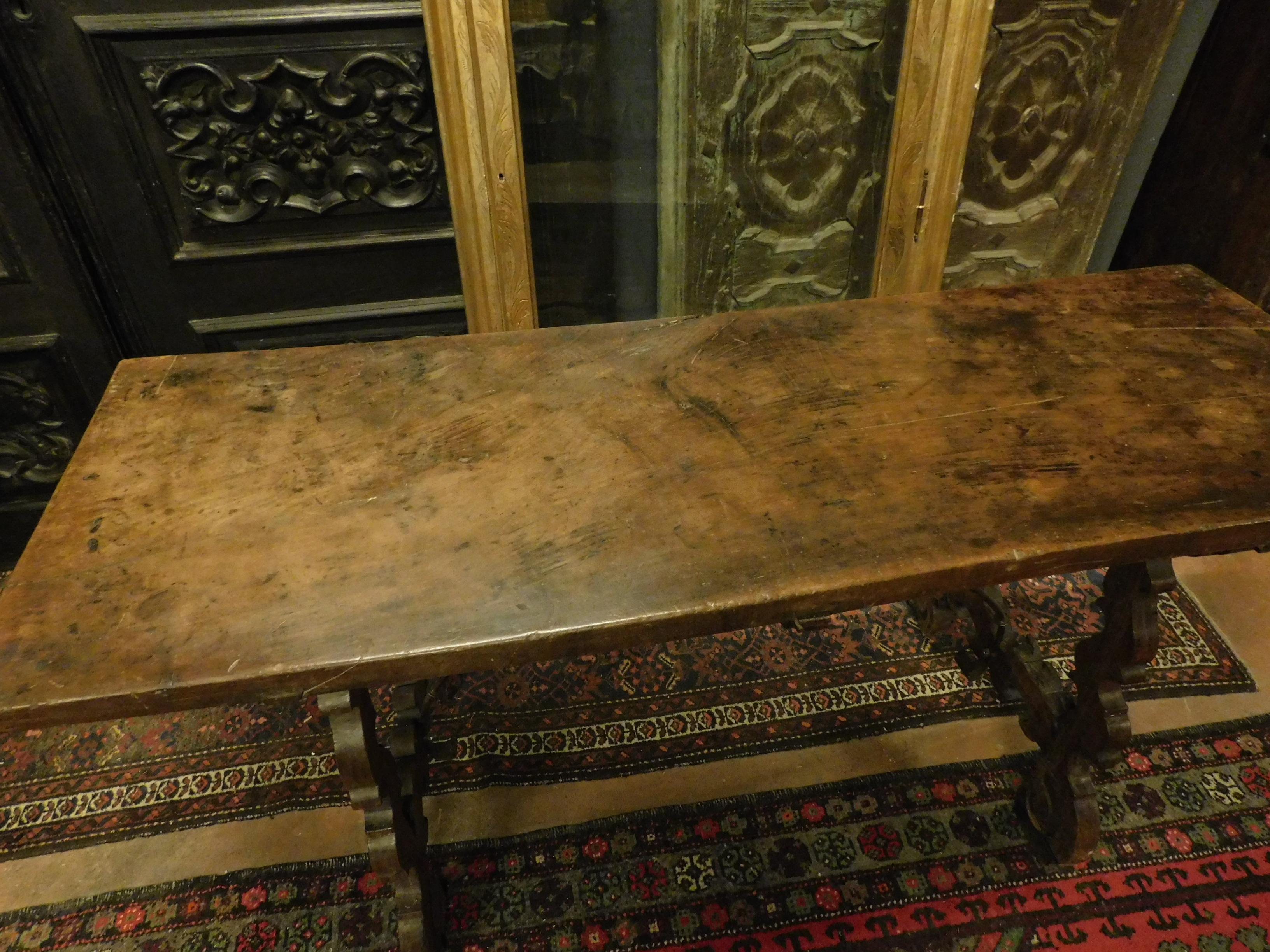 Antique Brown Walnut Table 