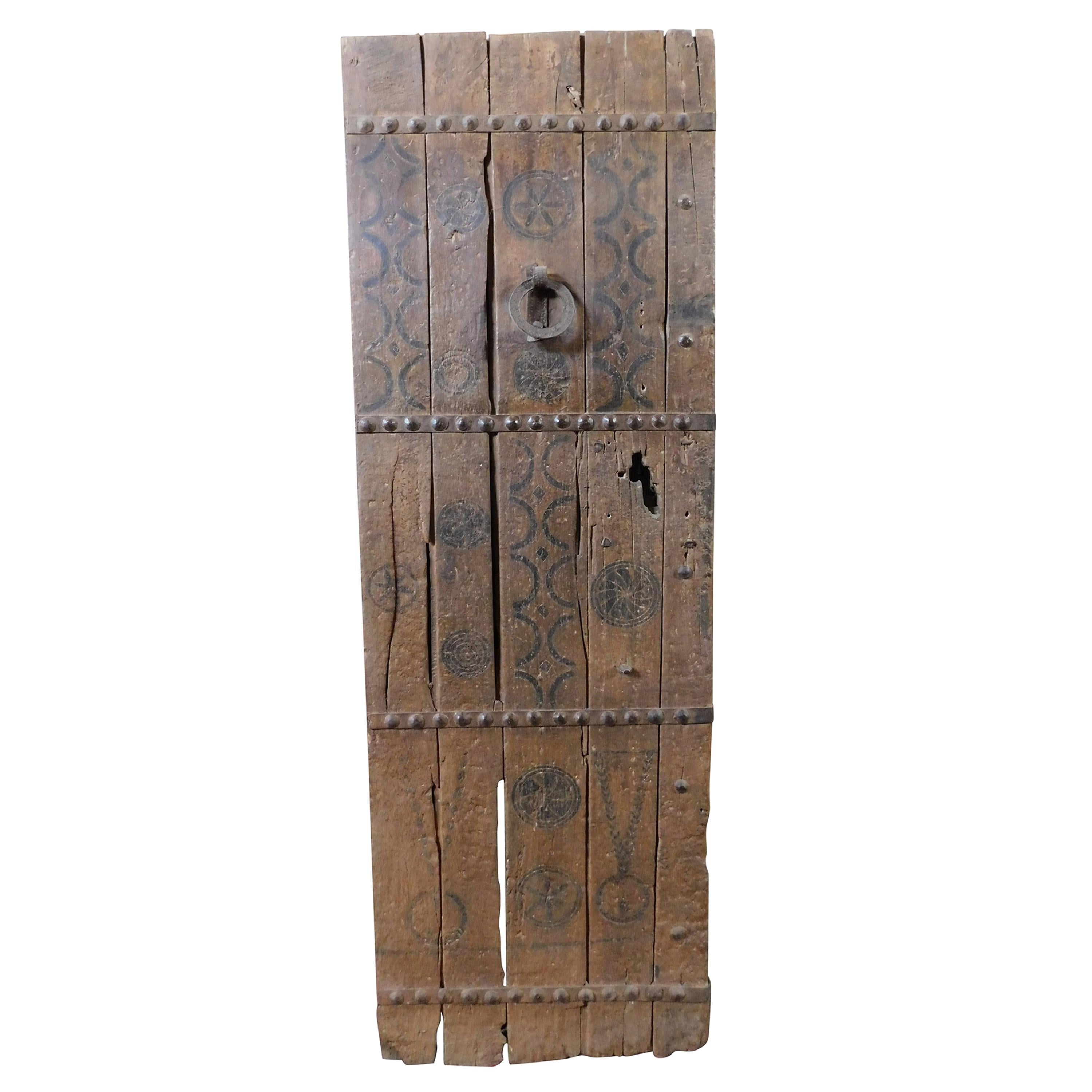 Antique Brown Wooden Door, Ethnic Black Tribal Designs, 800 Africa For Sale