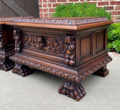 Antique Bruegel Flemish Belgian Wine Box Chest Trunk Carved Oak 2 of 2