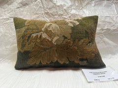 Antique Brussels Flemish Tapestry Pillow, 17th Century Textile Fragment