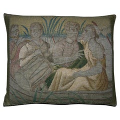 Antique Brussels Tapestry Pillow - 19'' X 16''