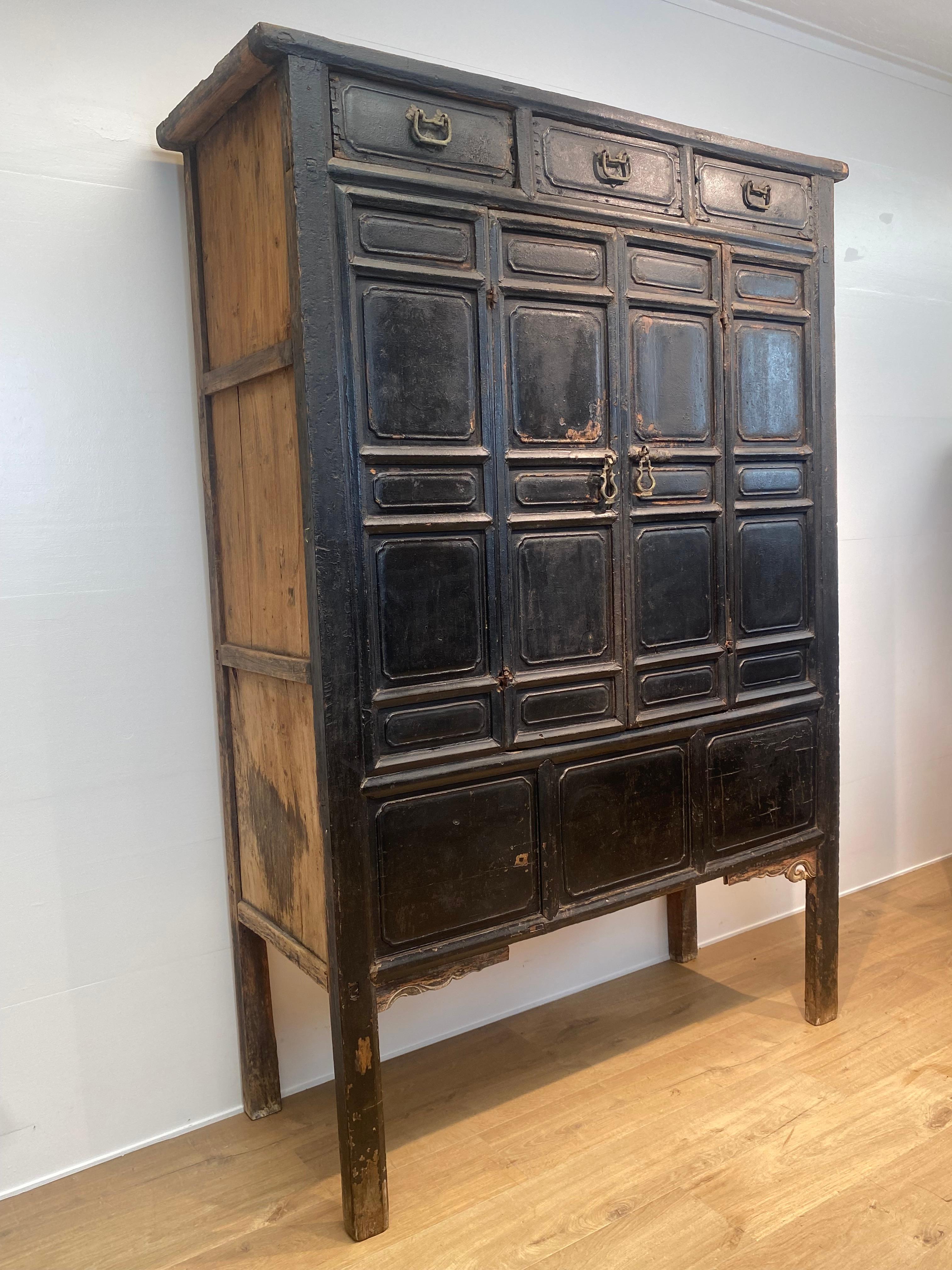 Antique Brutalist Chinese Cabinet For Sale 8