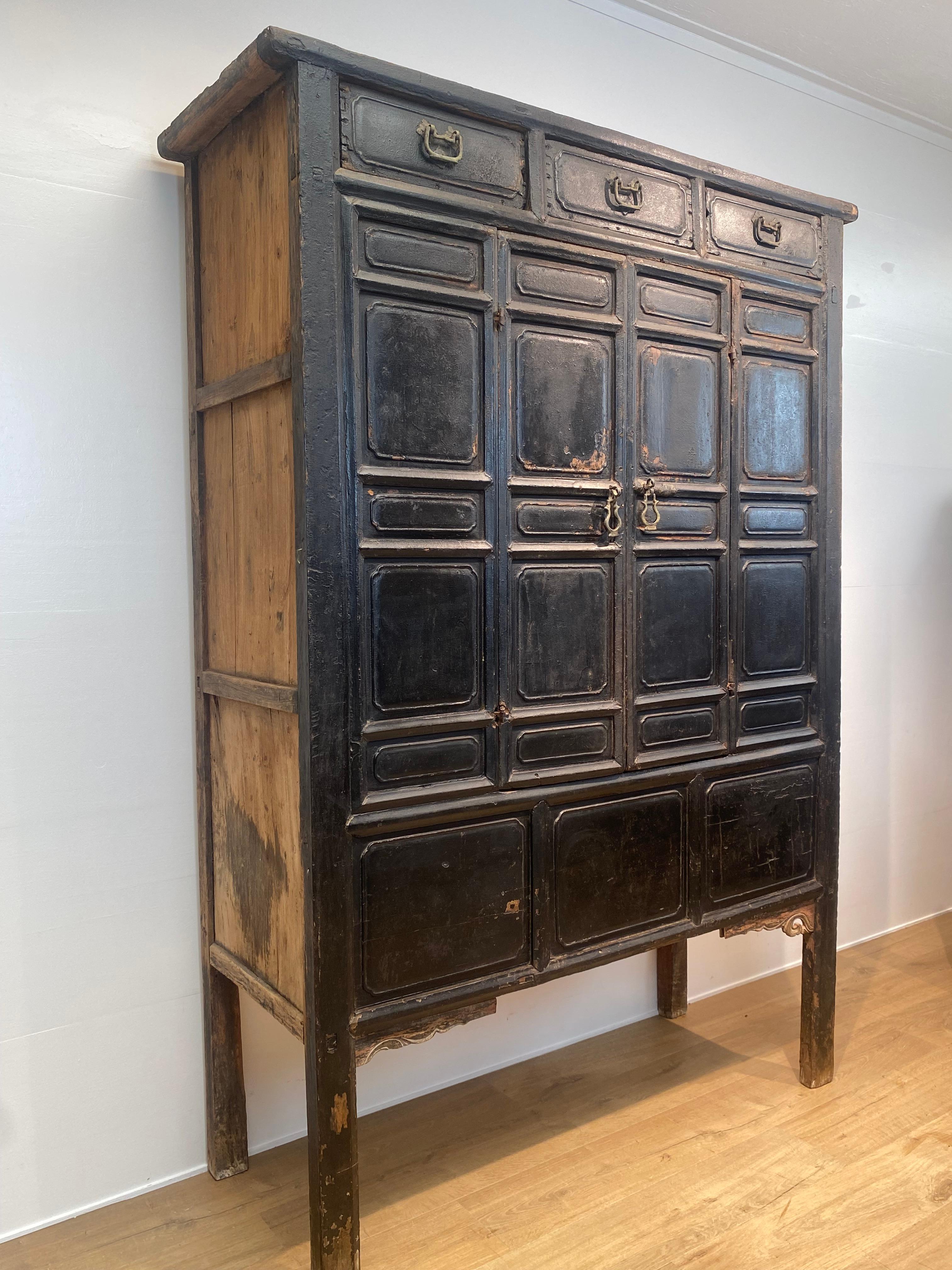 Antique Brutalist Chinese Cabinet For Sale 9