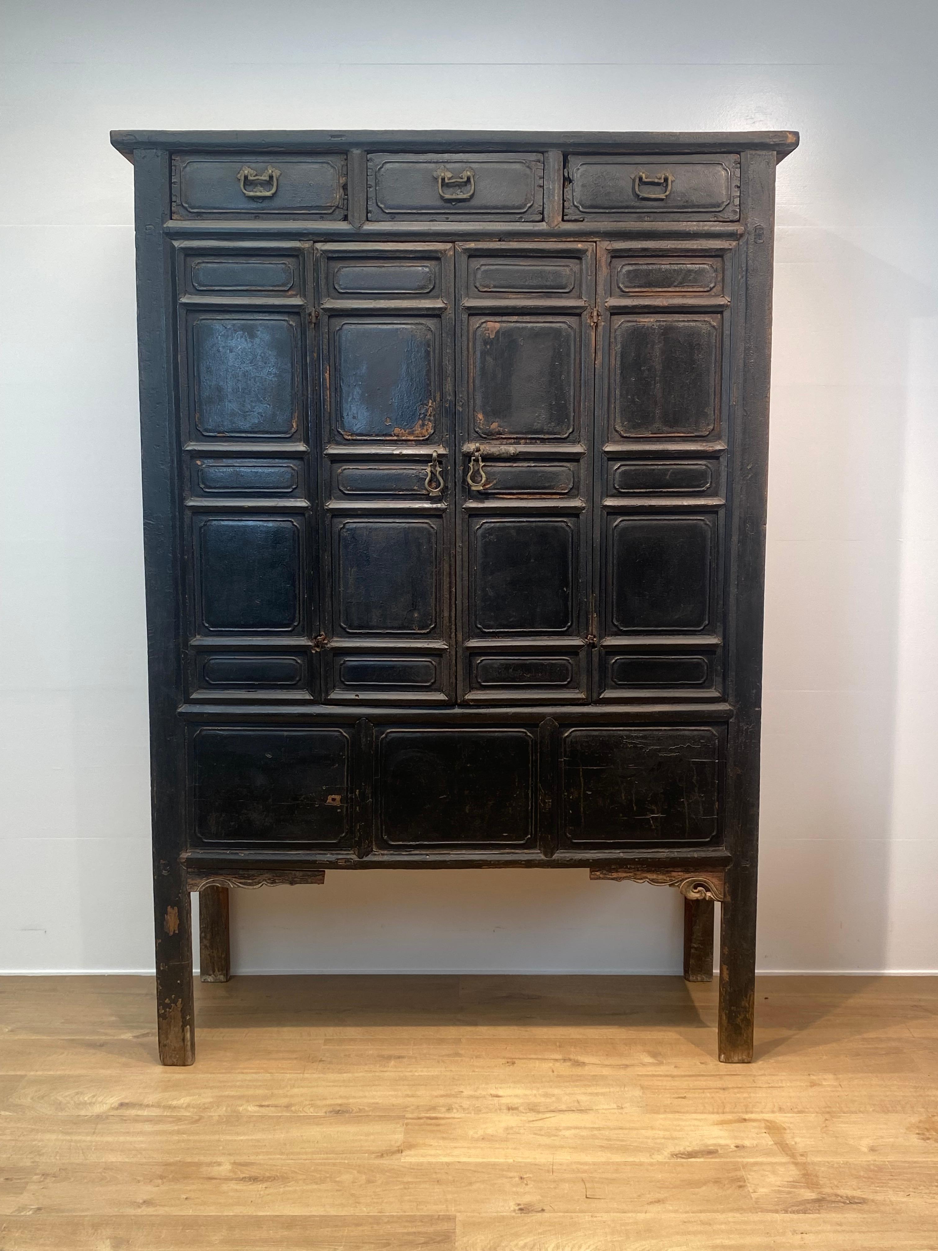 Antique Brutalist Chinese Cabinet For Sale 12