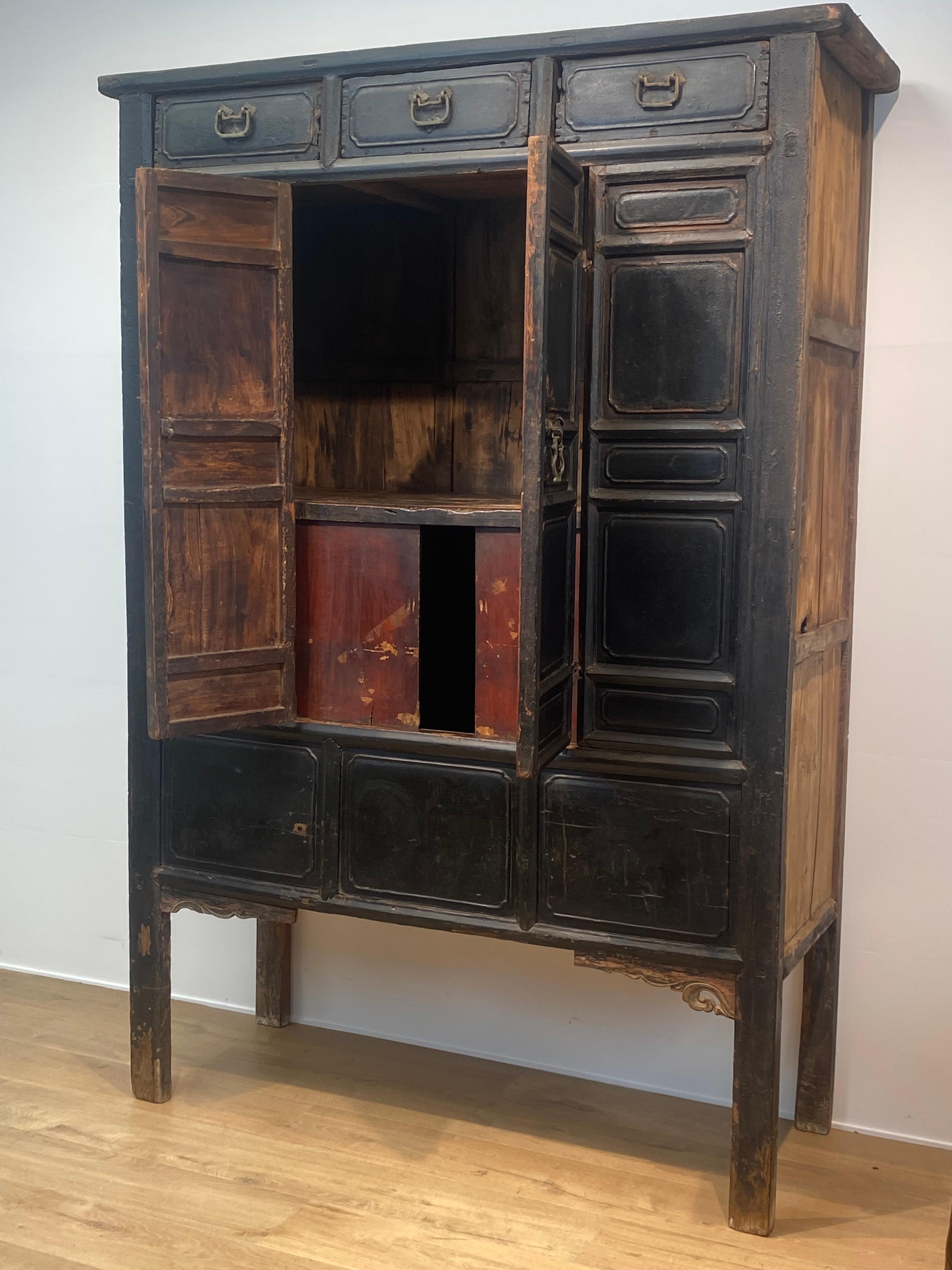 Antique Brutalist Chinese Cabinet For Sale 2